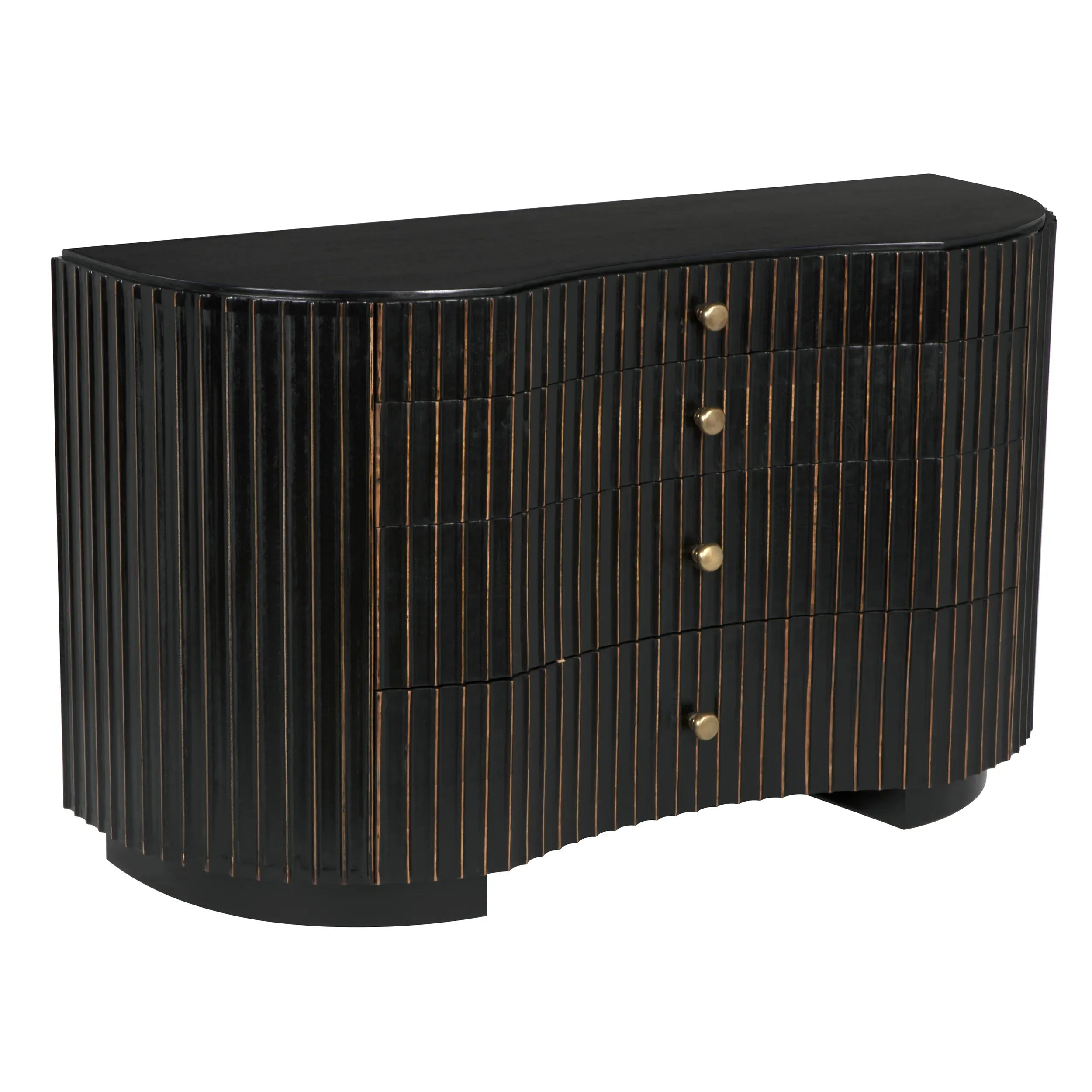 Irene Dresser, Hand Rubbed Black with Light Brown Trim