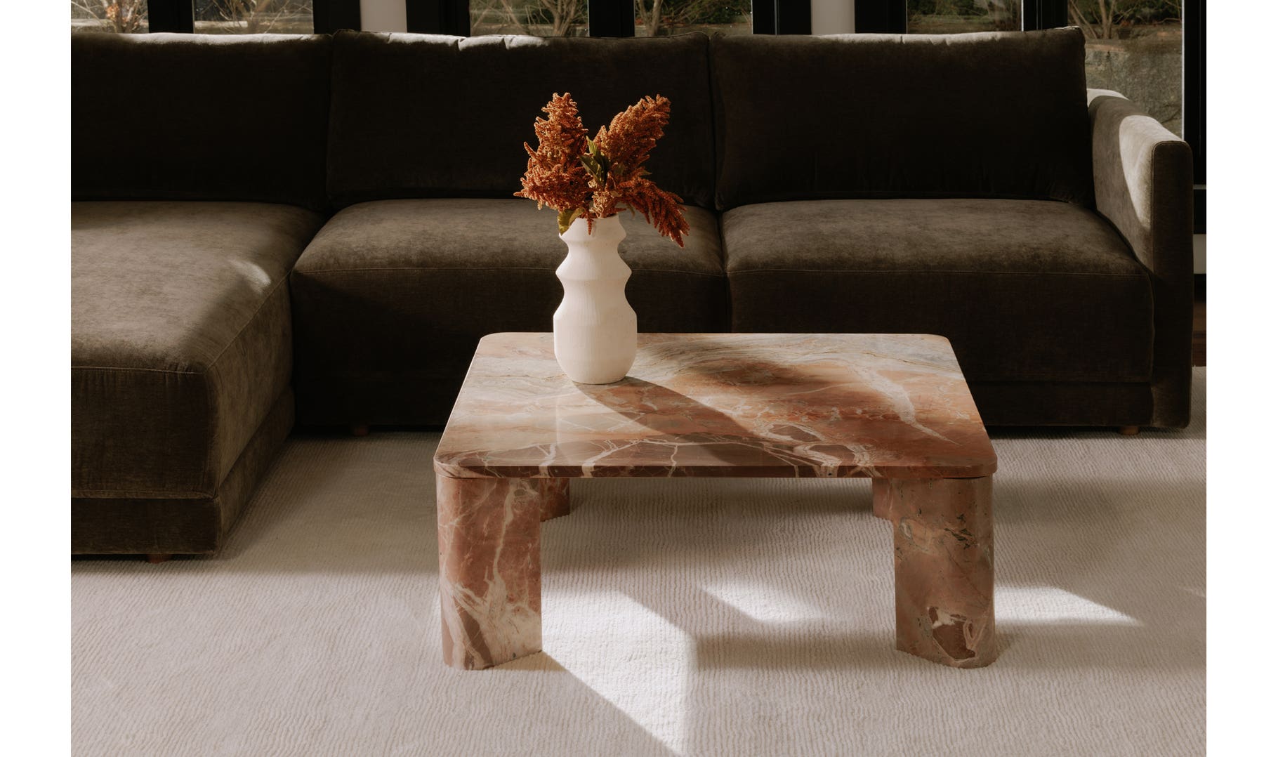 Segment Coffee Table Orange Levante Marble