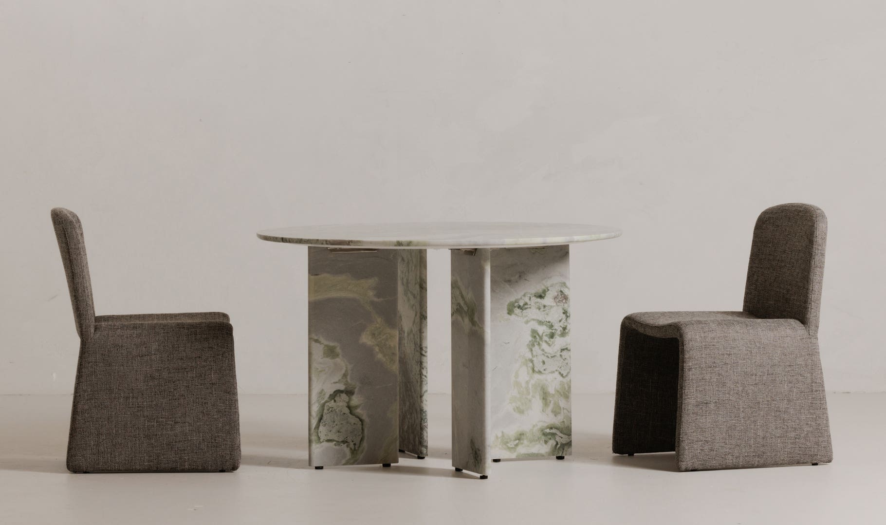 Celia Round Dining Table, Green Onyx Marble