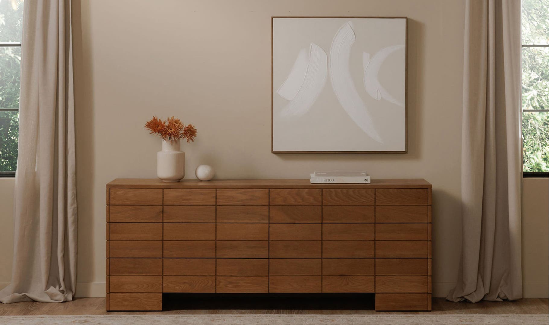 Gia 6 Drawer Dresser, Brown