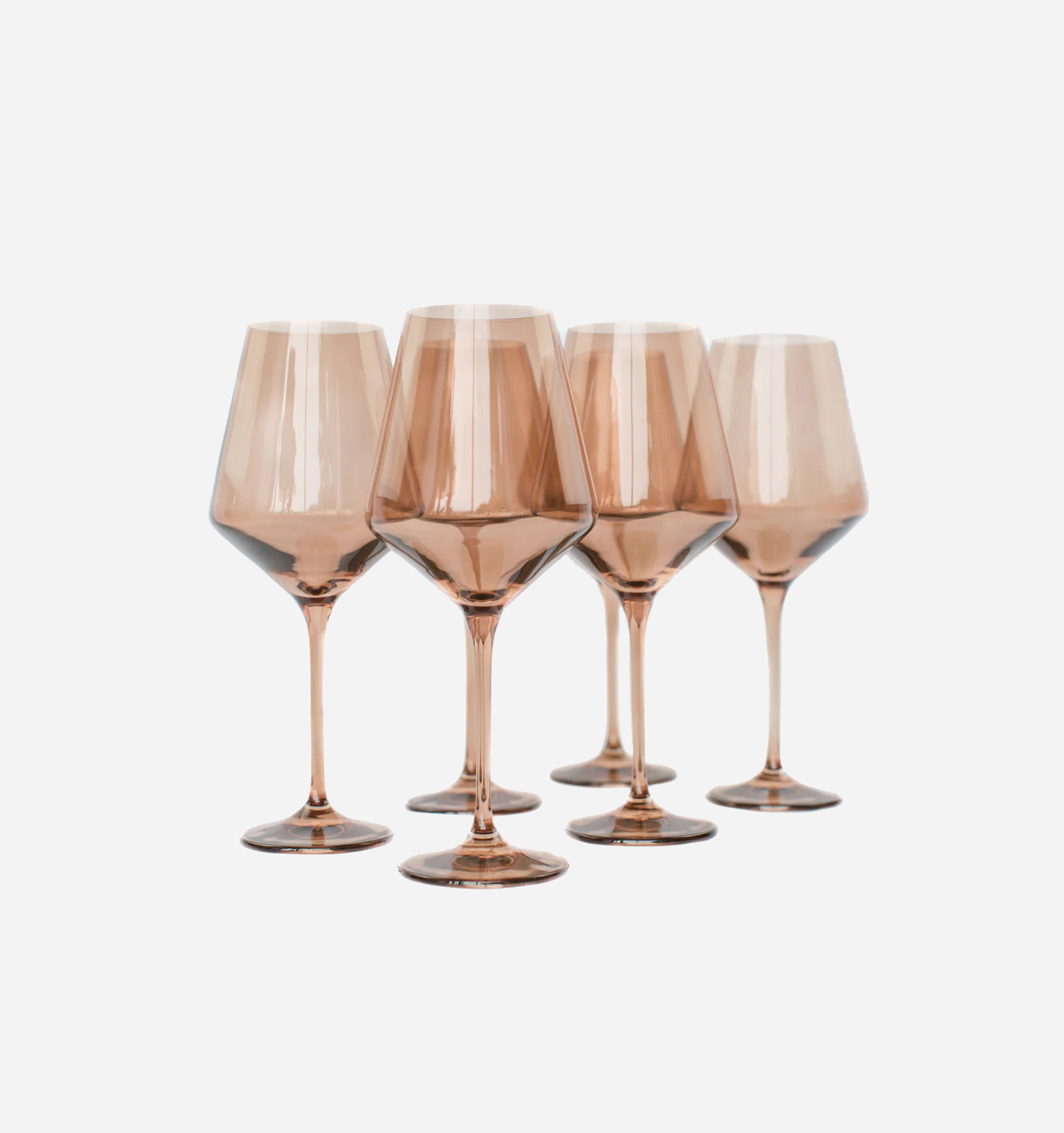 Estelle Colored Glass Stemware Shiny Glassware - Set of 6
