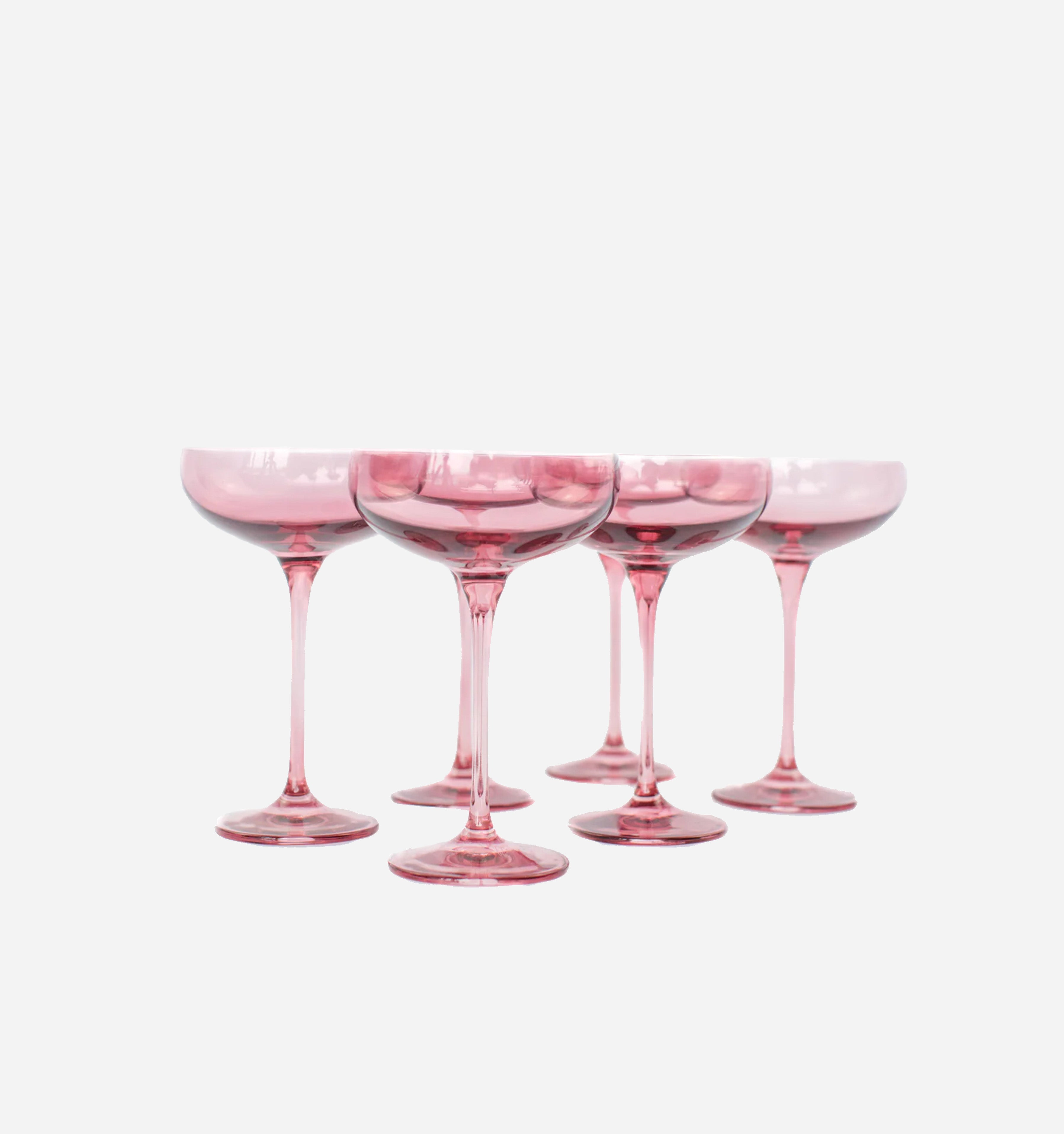Estelle Colored Glass Formal Minimalist Shiny Glassware - Set of 6