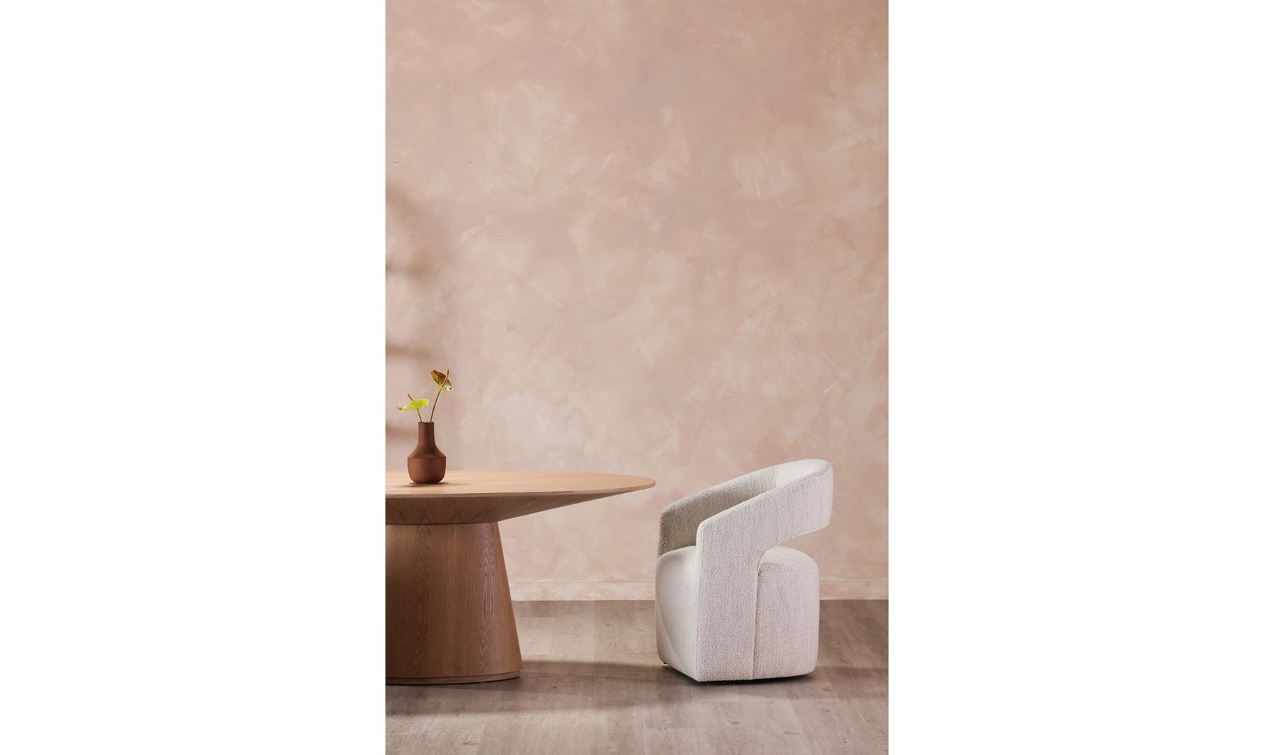 Barrow Rolling Dining Chair, White Mist