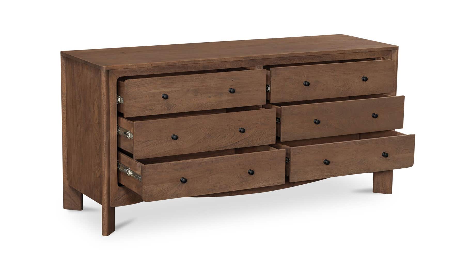 Mabel 6 Drawer Dresser, Dark Brown