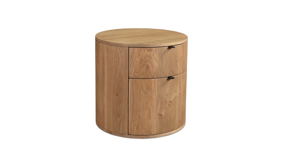 Theo Two Drawer Nightstand, Natural