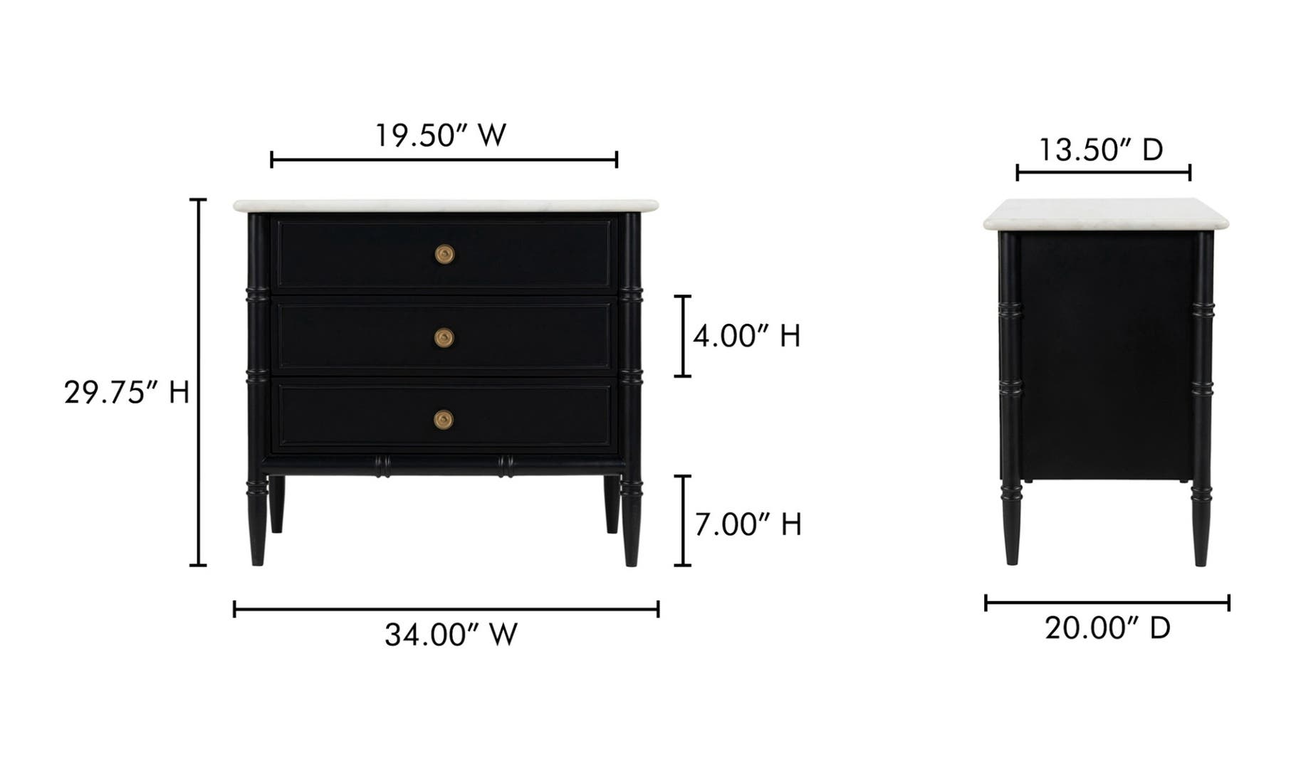 Eleanor Nightstand, Black