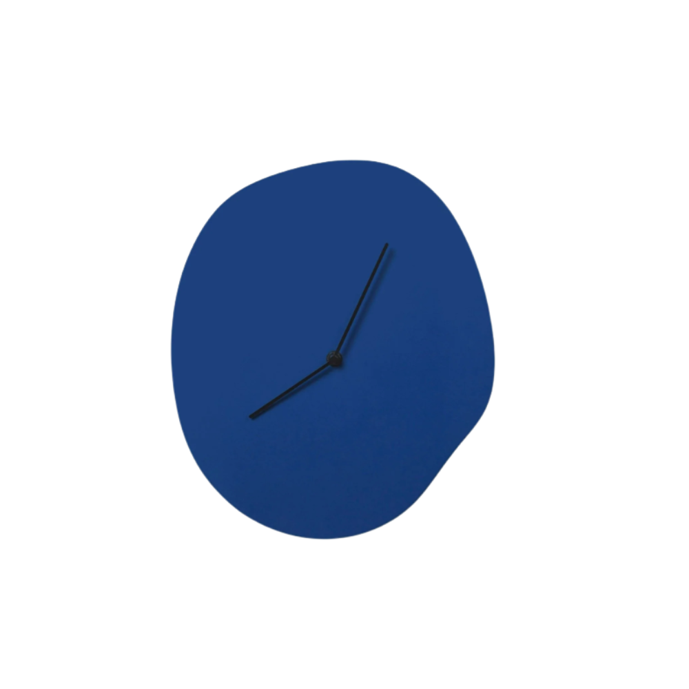 Minimalist Modern Decorative Analog Wall Clock in Matte Blue
