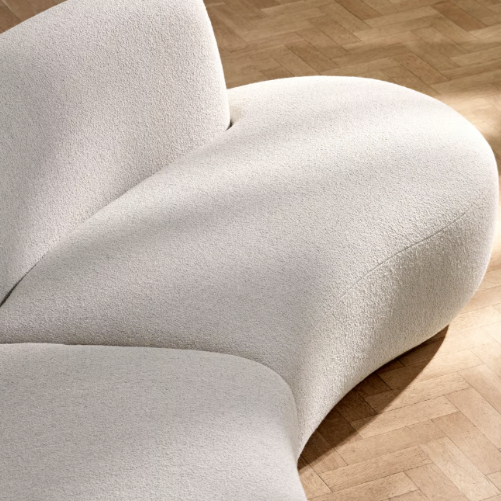 Modern Curved Asymmetrical Chaise Sectional Sofa