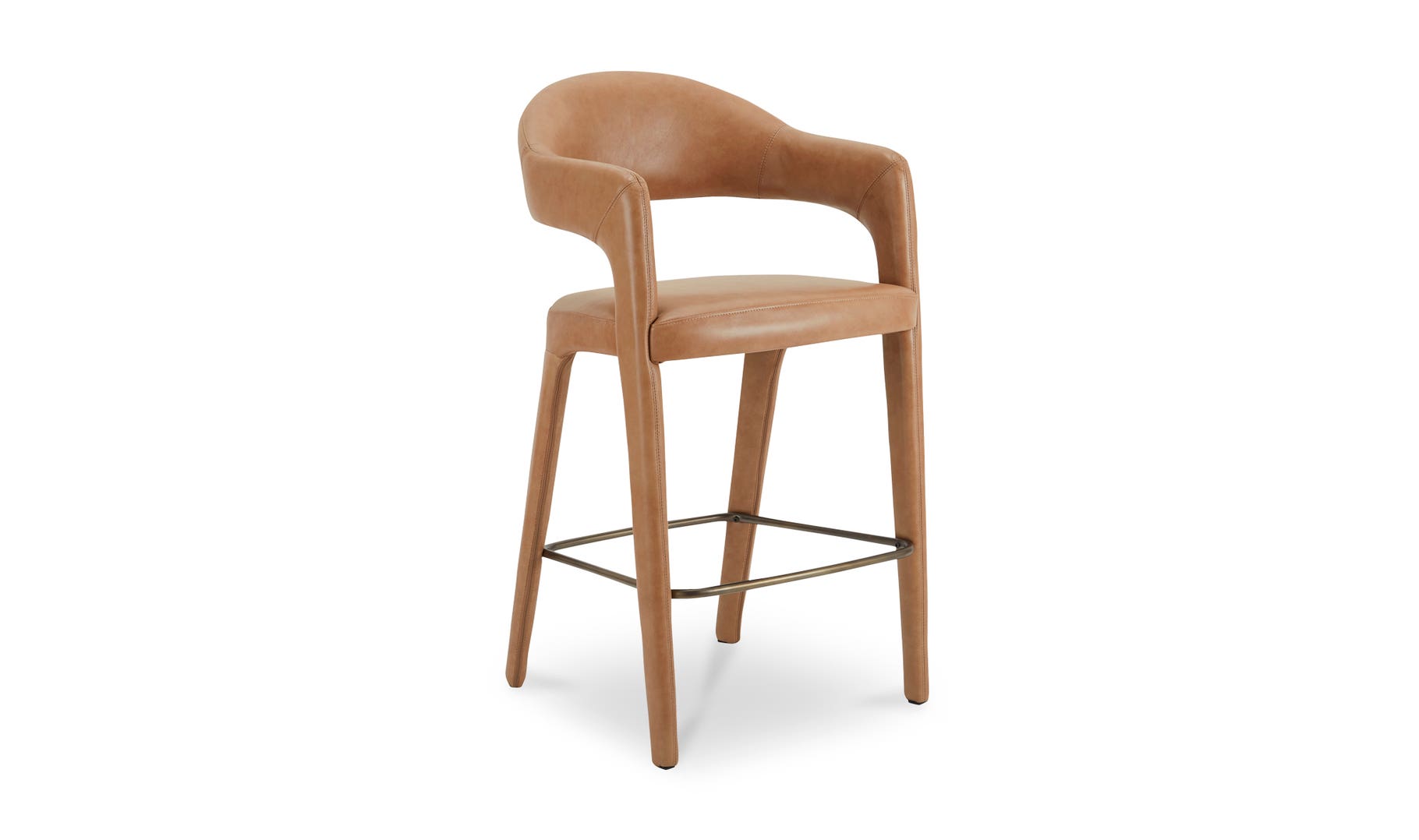 Martens Bar Stool, Brown Leather