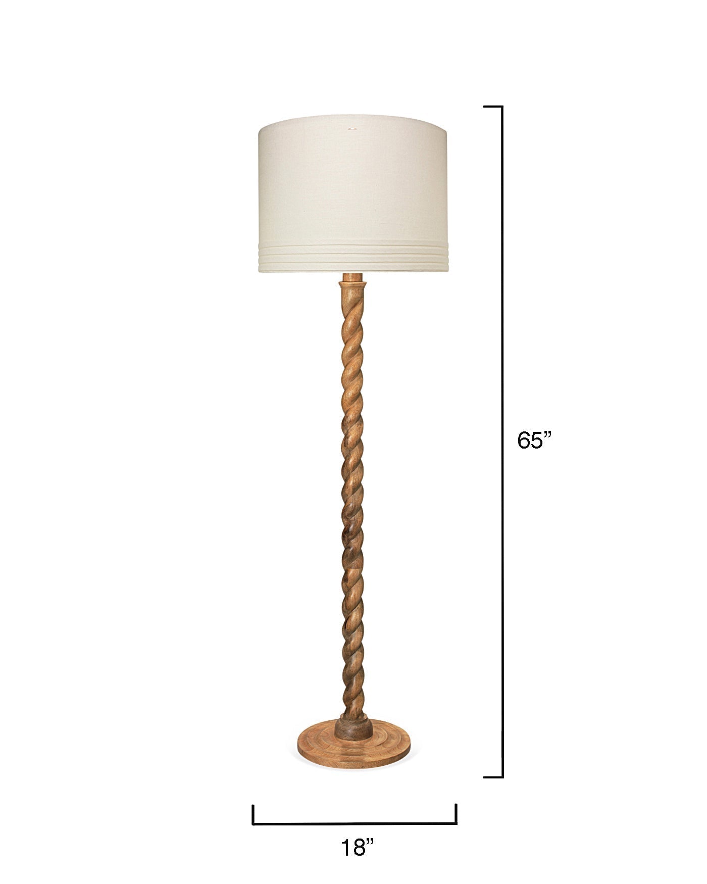 Barley Twist Floor Lamp-Brown