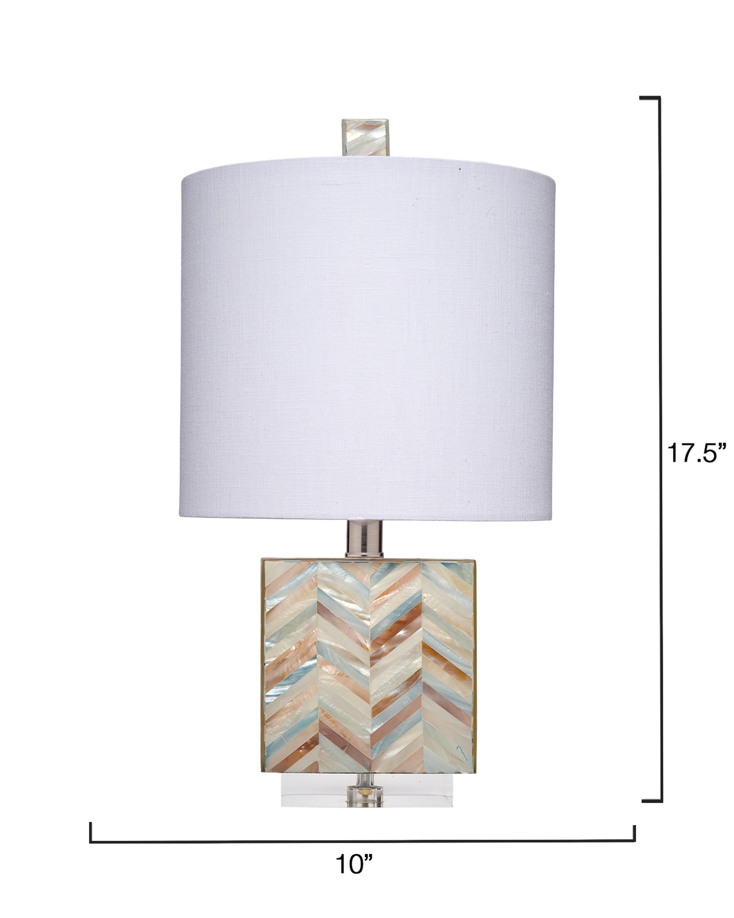 Garbo Mother of Pearl Table Lamp with Linen Shade