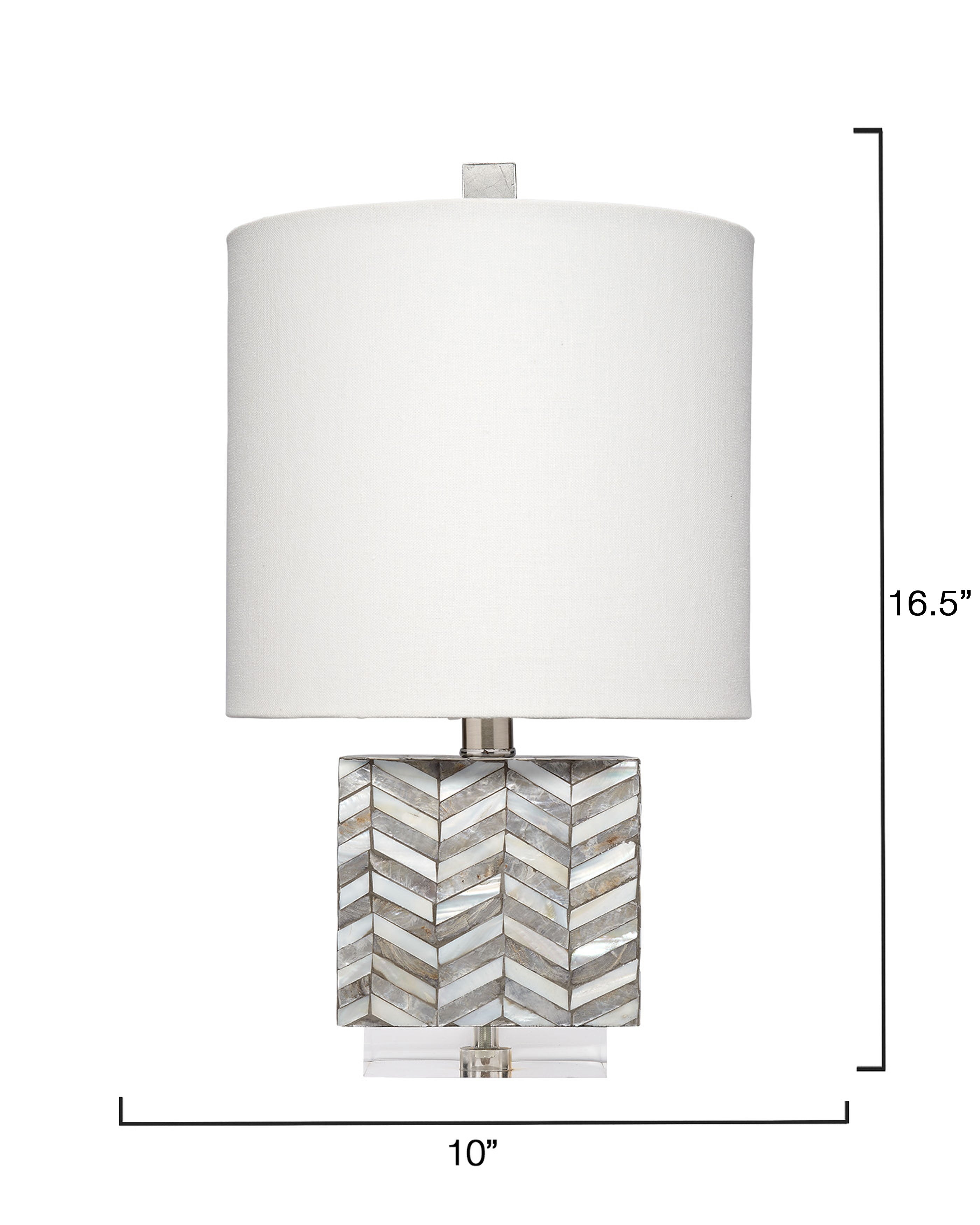 Garbo Mother of Pearl Table Lamp with Linen Shade
