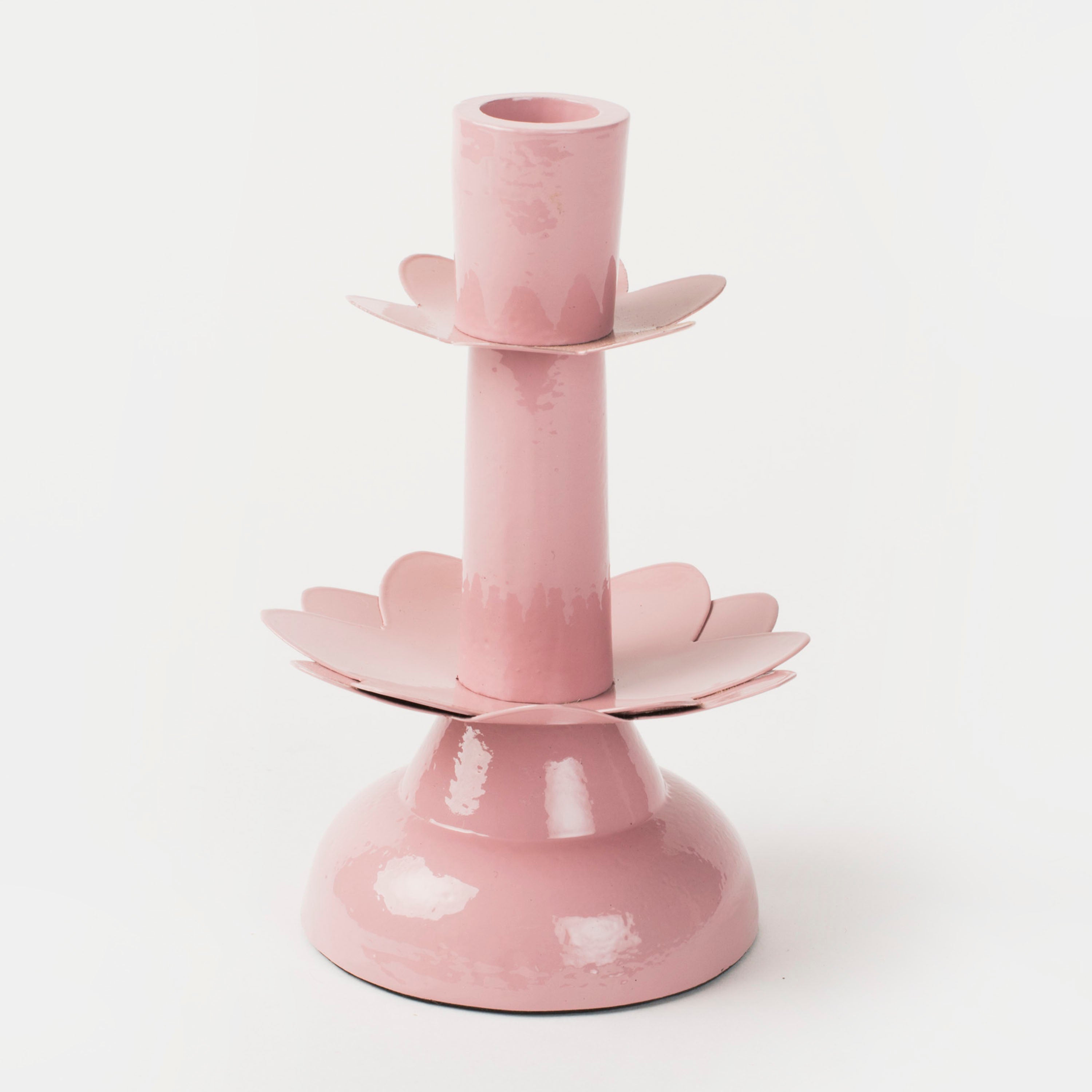 Lotus Bloom Tapered Pink Candleholders