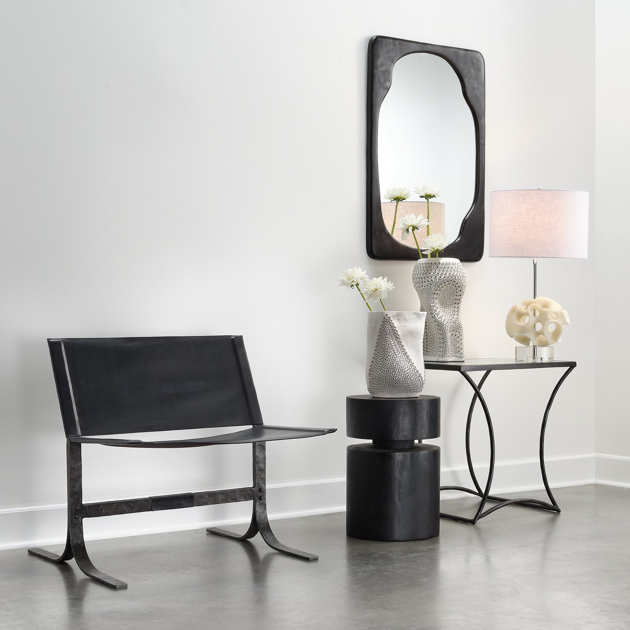 Alessa Leather Sling Chair