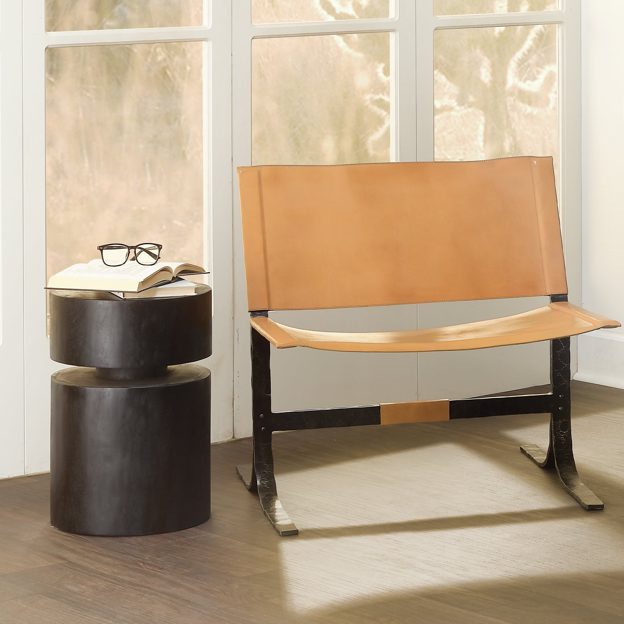 Alessa Leather Sling Chair