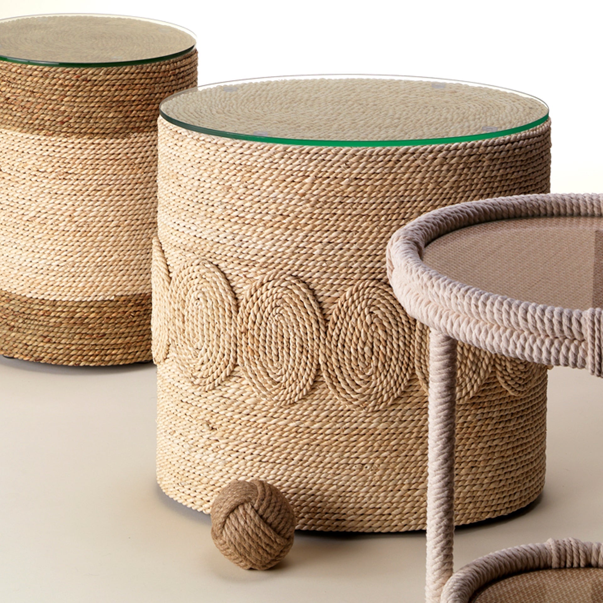 Barbados Oval Side Table-Natural