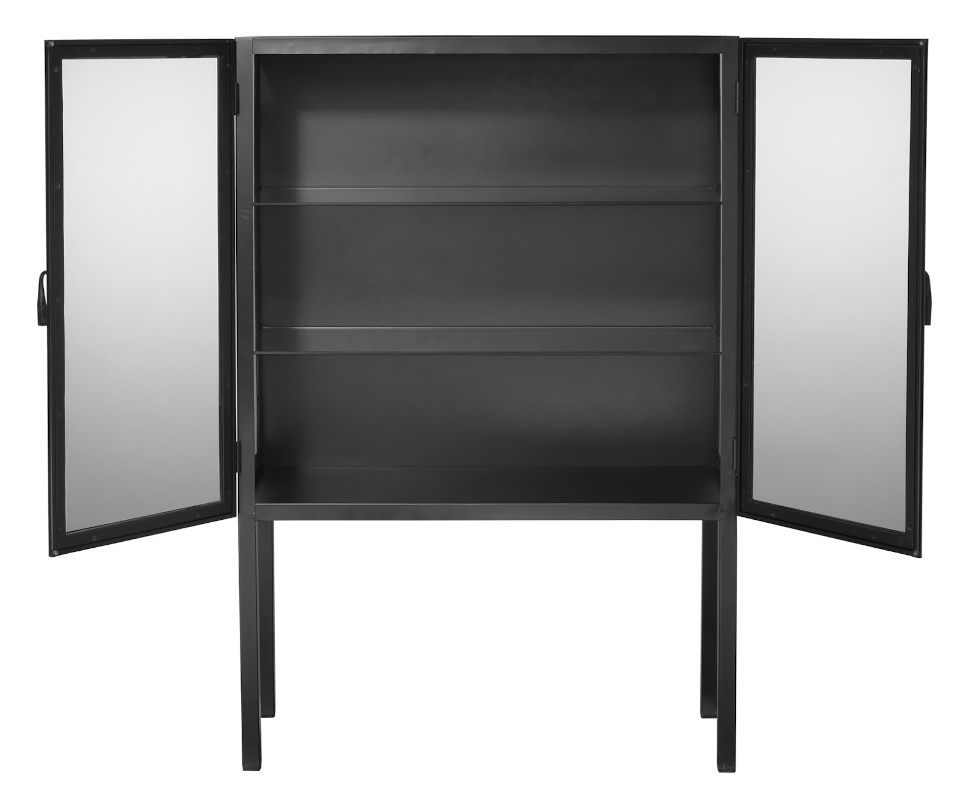 Chauncey Wide Curio Bar Cabinet-Black