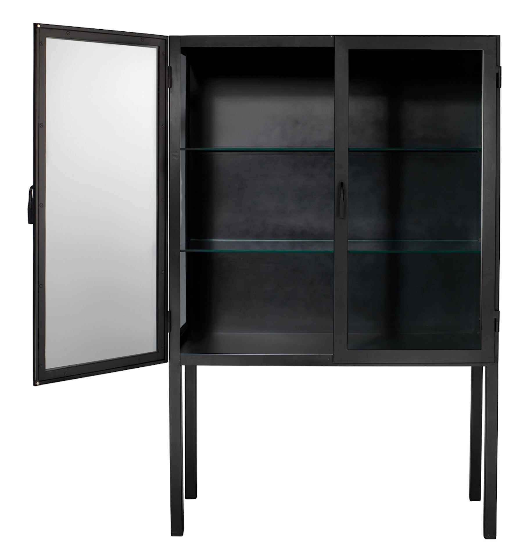 Chauncey Wide Curio Bar Cabinet-Black