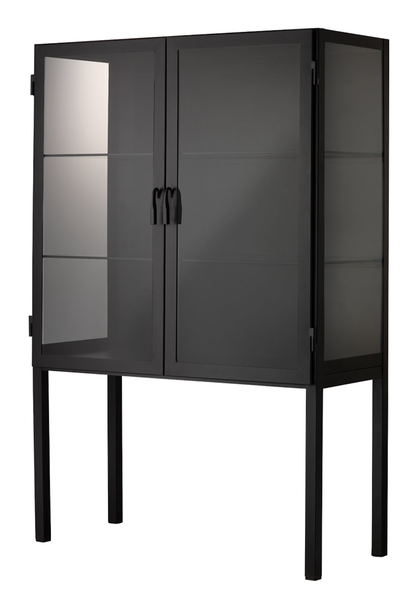 Chauncey Wide Curio Bar Cabinet-Black
