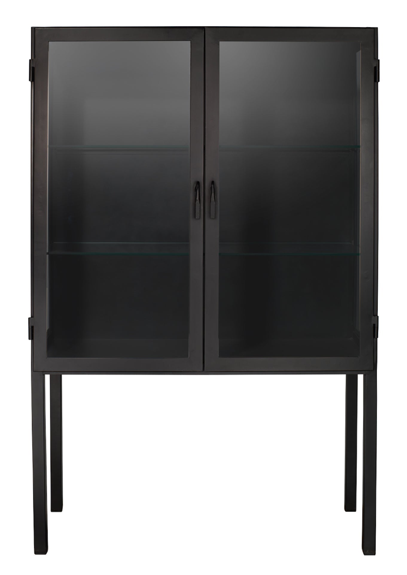 Chauncey Wide Curio Bar Cabinet-Black