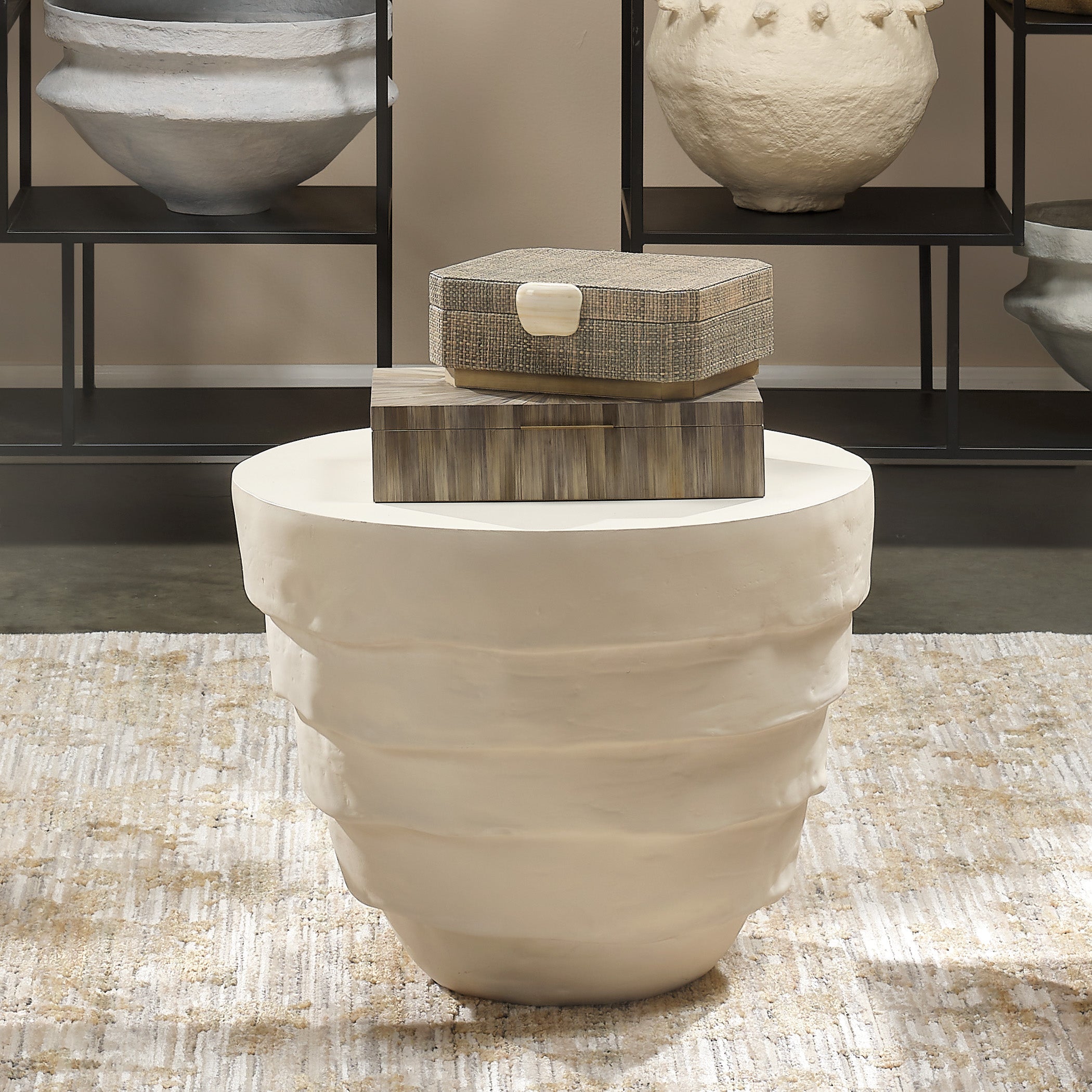 Concentric Fiber Glass Indoor/Outdoor Side Table