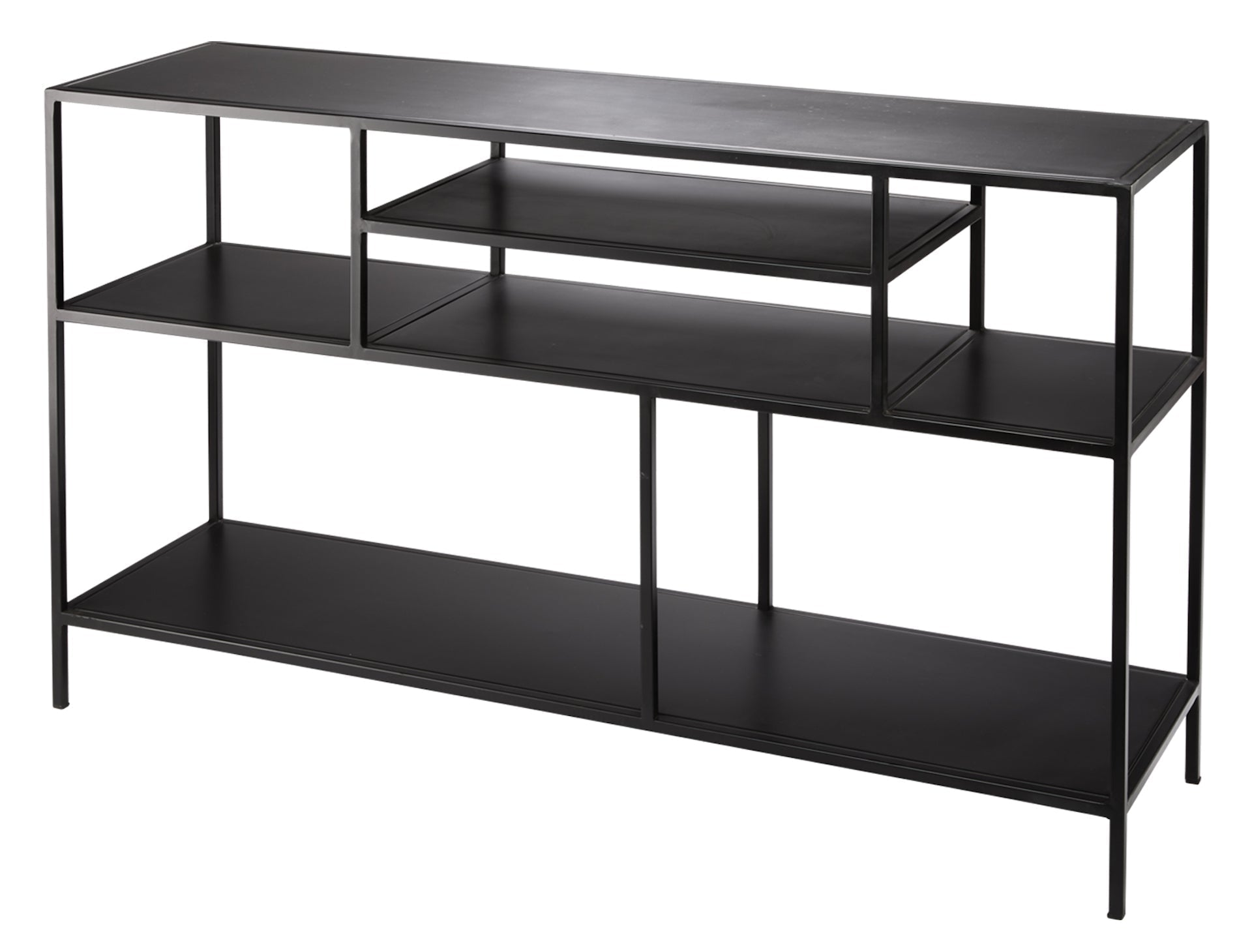 Element Shelved Console Table-Black