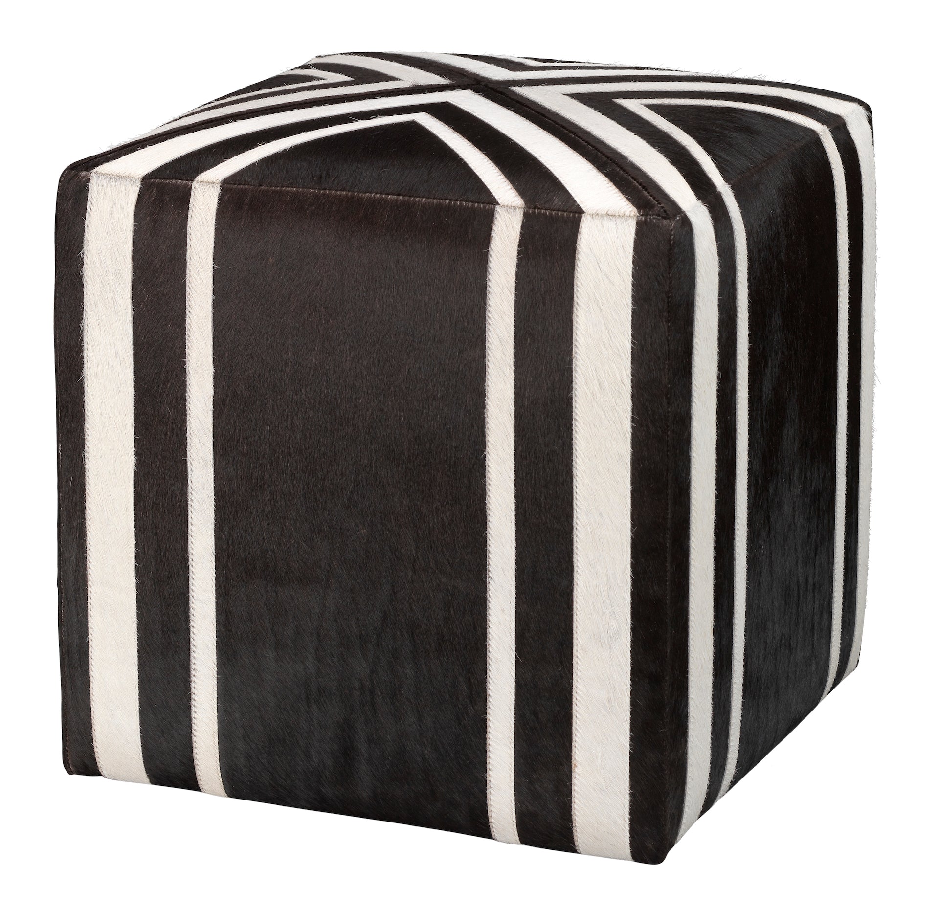 Nantucket Criss Cross Ottoman-Brown