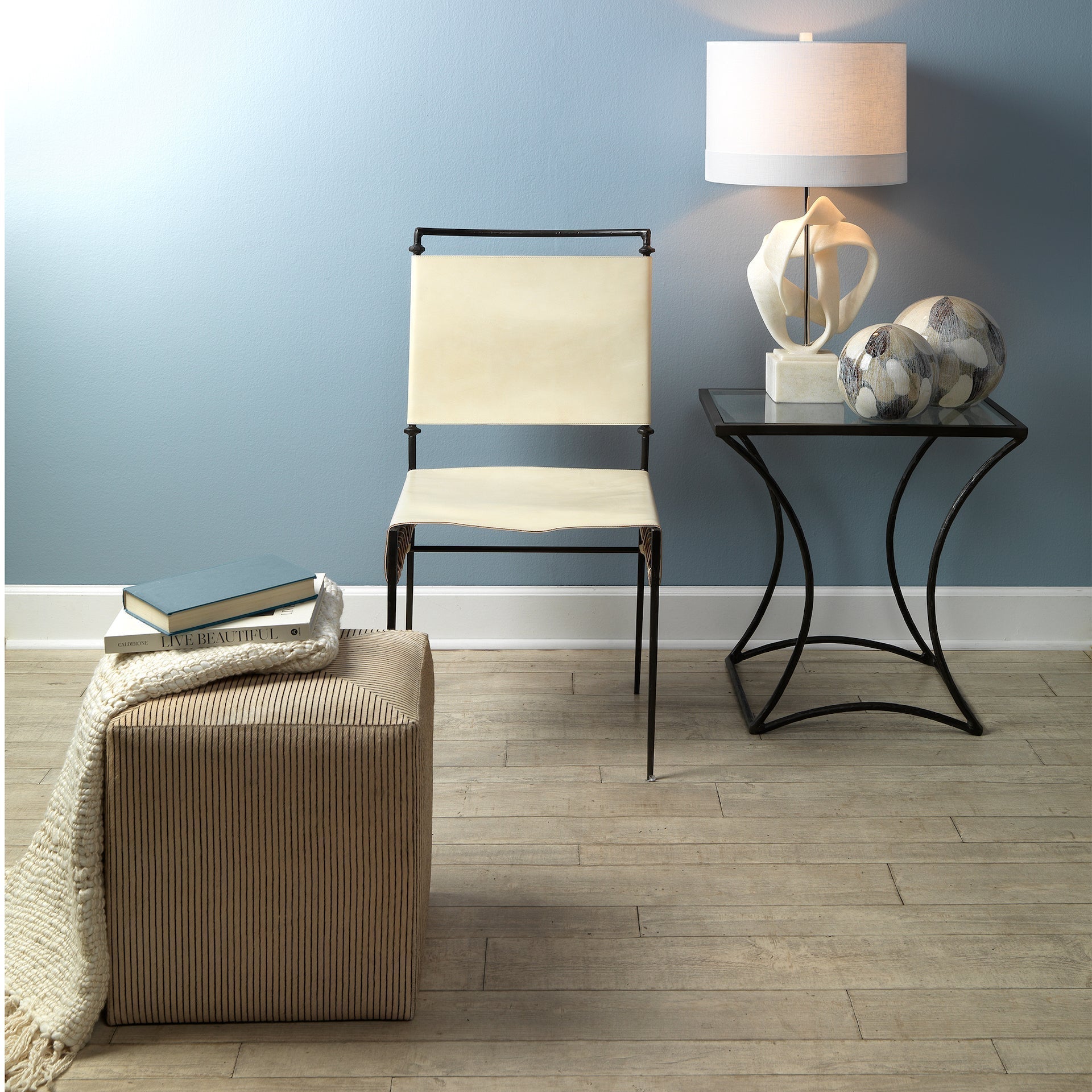 Pinstriped Ottoman-Cream-20PINS-SMCR