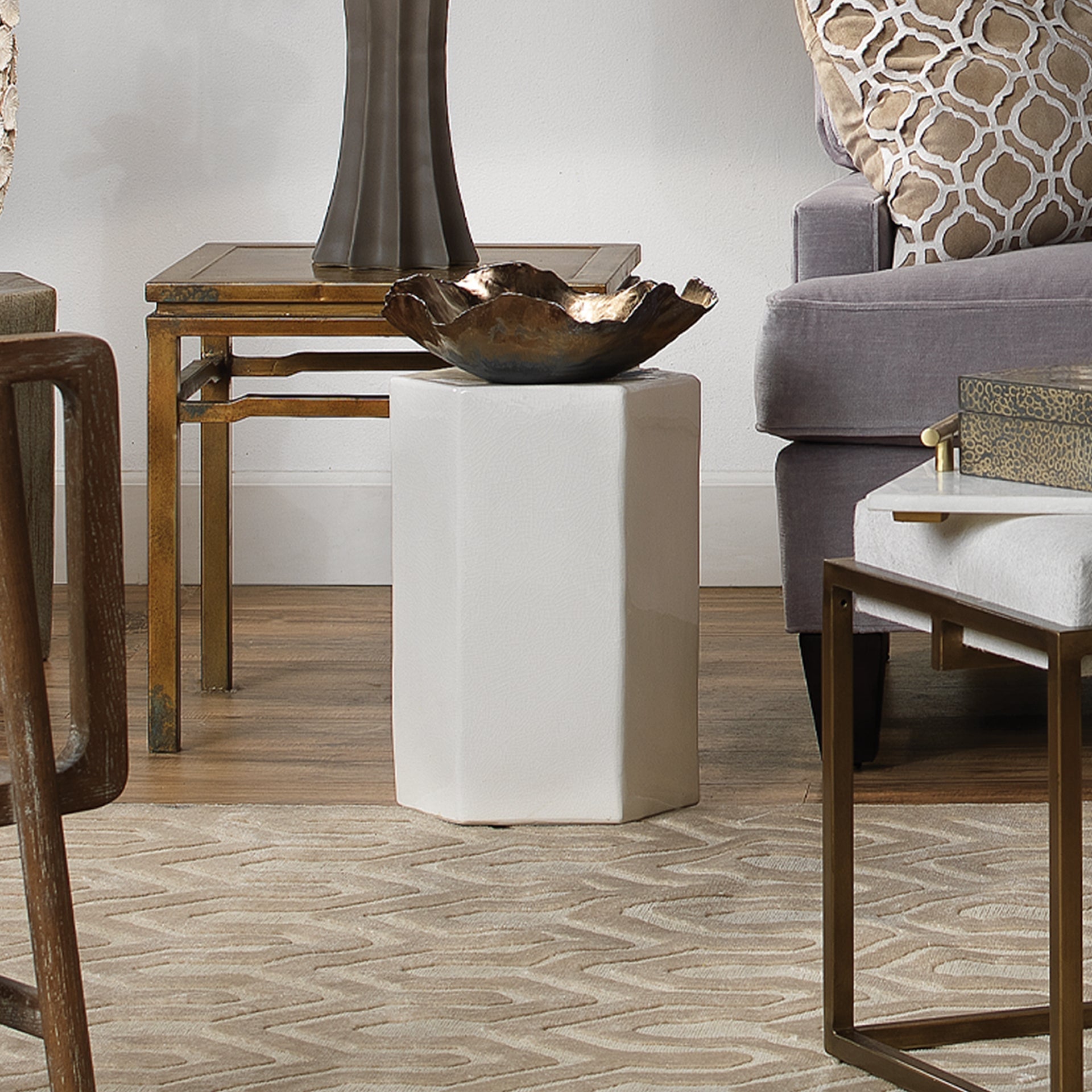 Porto Side Table-White, Small