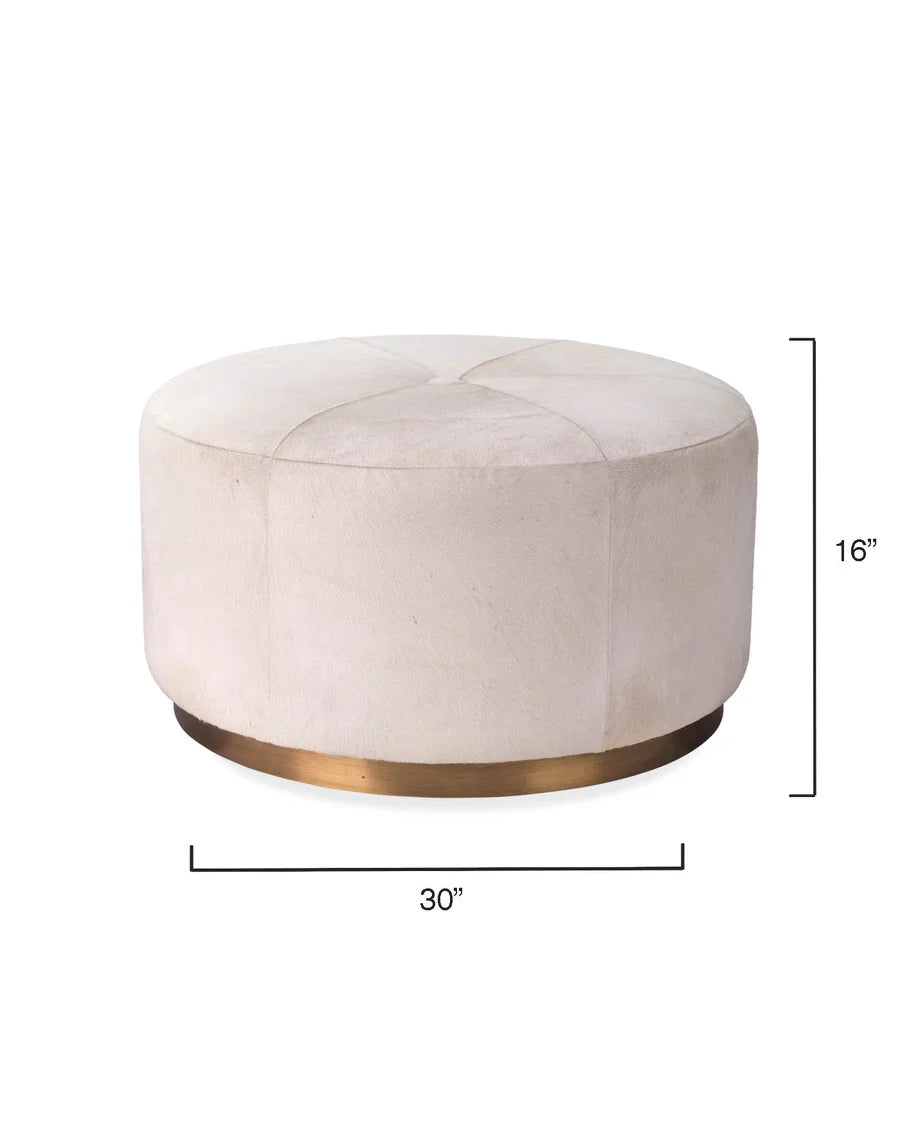 Thackeray Round Pouf-White-20THAC-LGWH