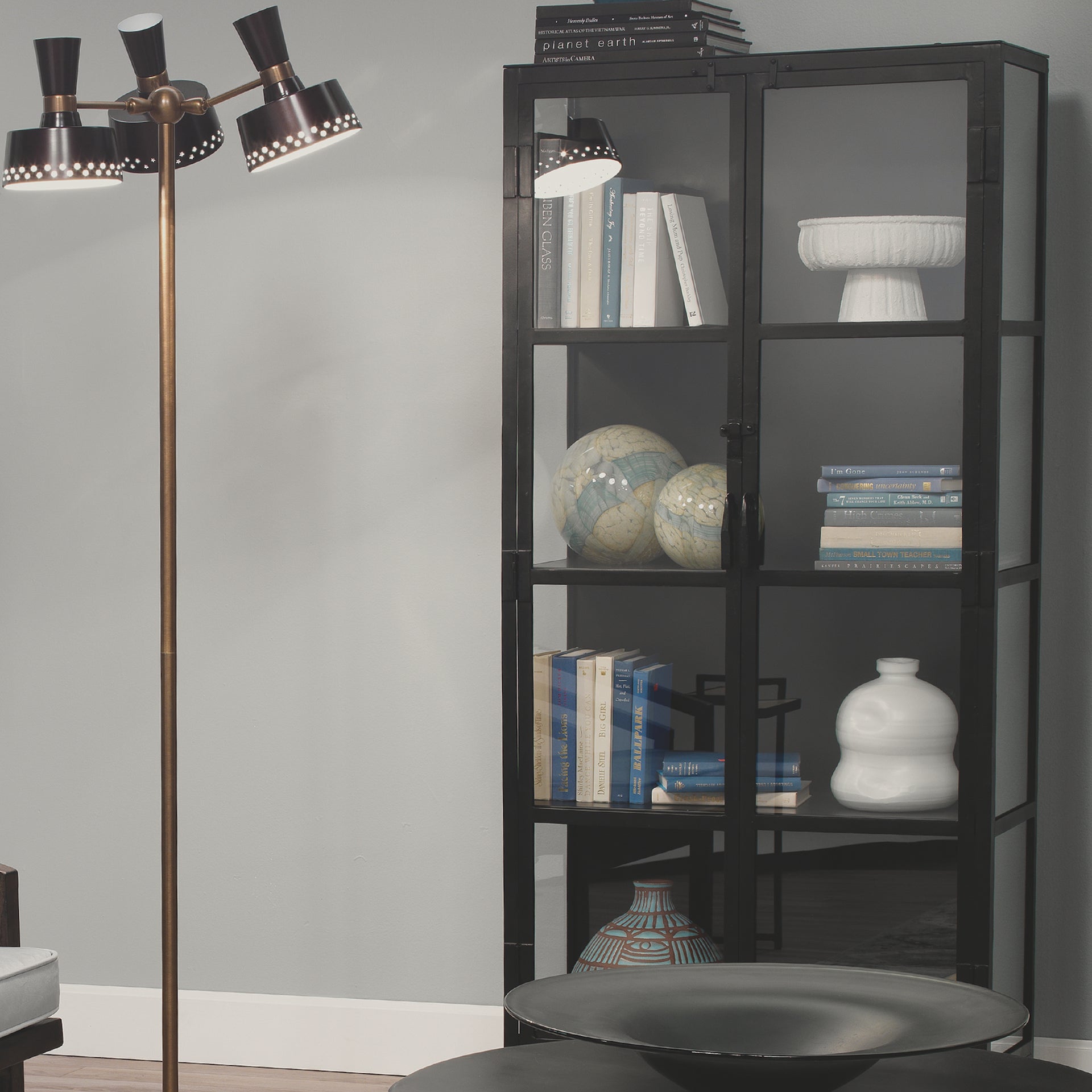 Union Tall Curio Cabinet-Black
