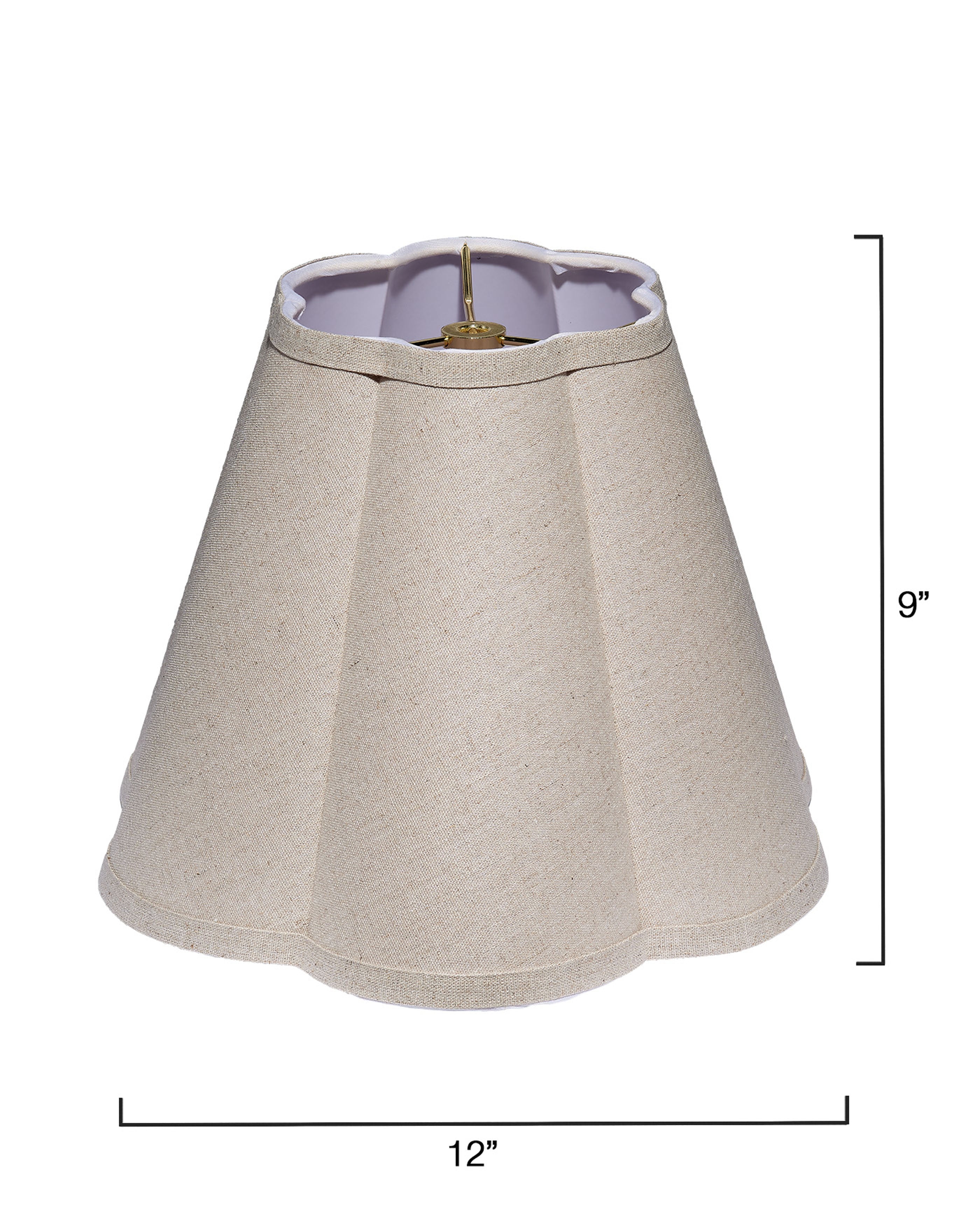 Scalloped 100% Natural Linen Shade