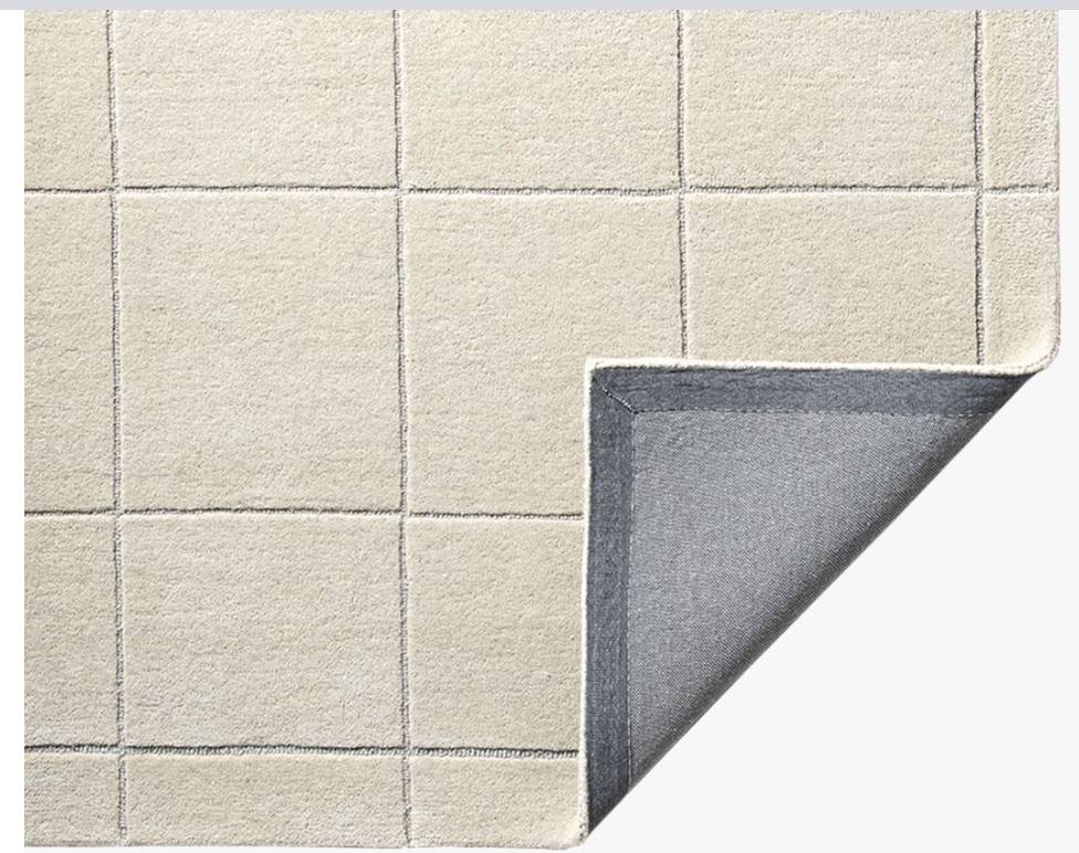 Timeless Minimalist Hand Tufted Grid Area Rug - 5' x 7'6\