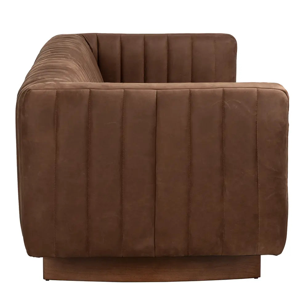 Khann Sofa, Orris Brown Leather