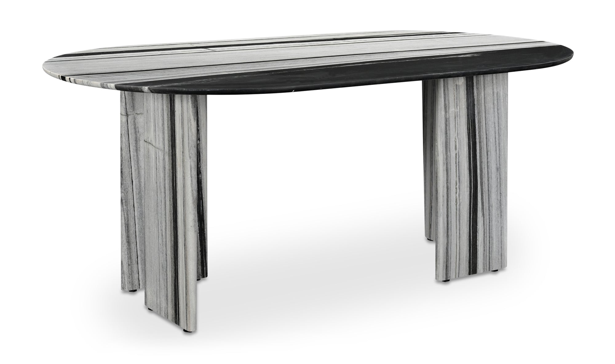Celia Oval Dining Table, Panda Marble