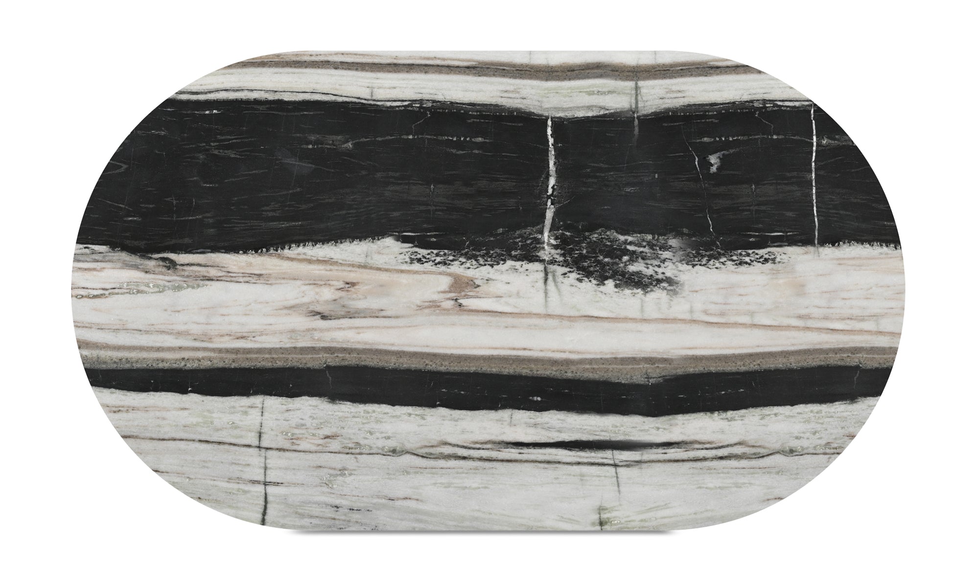 Celia Oval Dining Table, Panda Marble