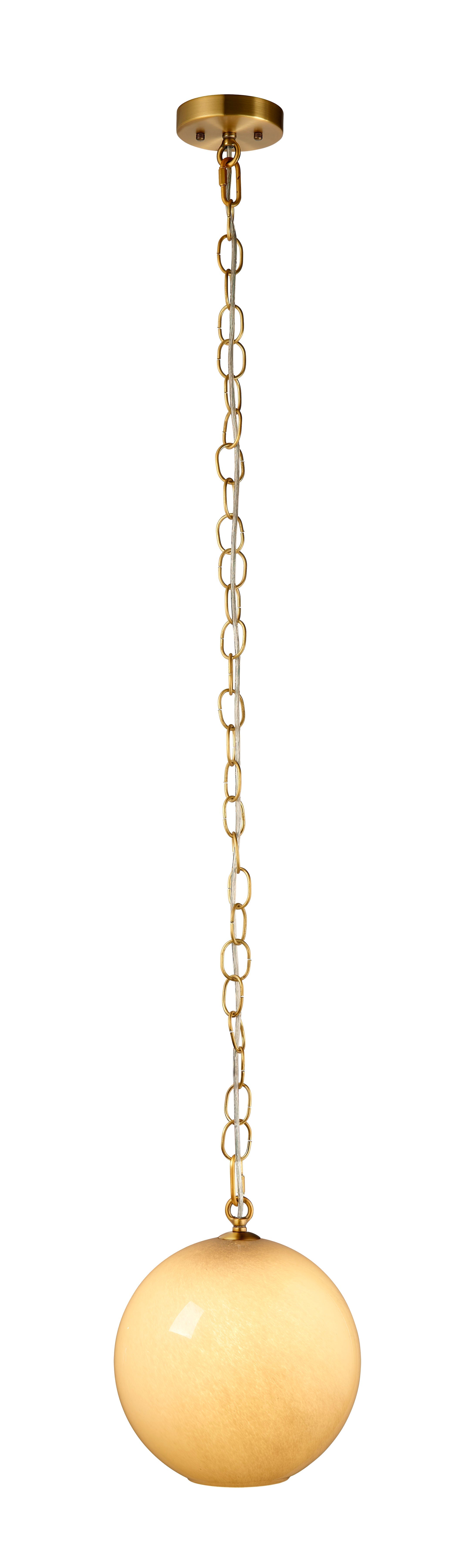 Camber 1-Light Blown Glass Pendant, Taupe