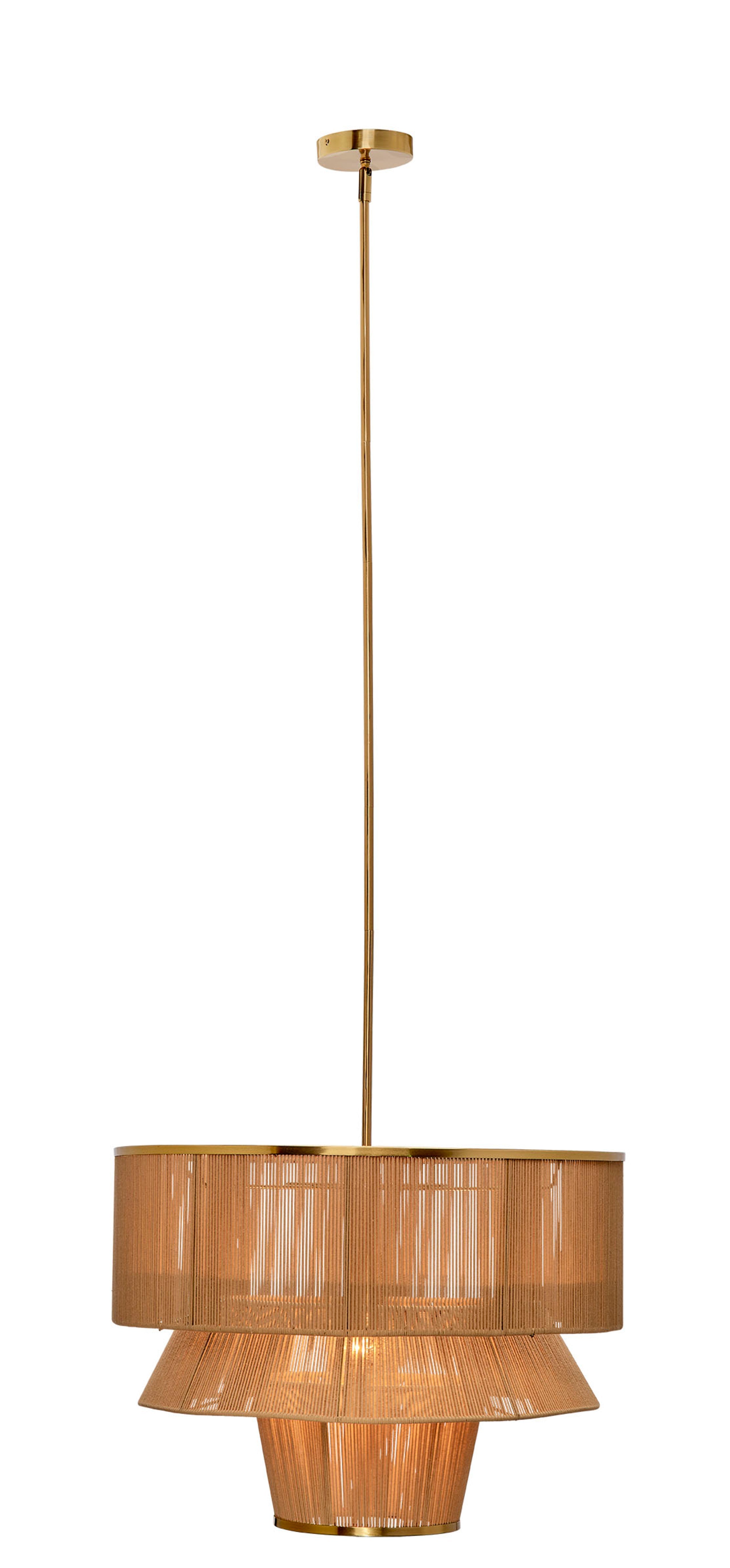 Dimension 1-Light Iron and Cotton Chandelier