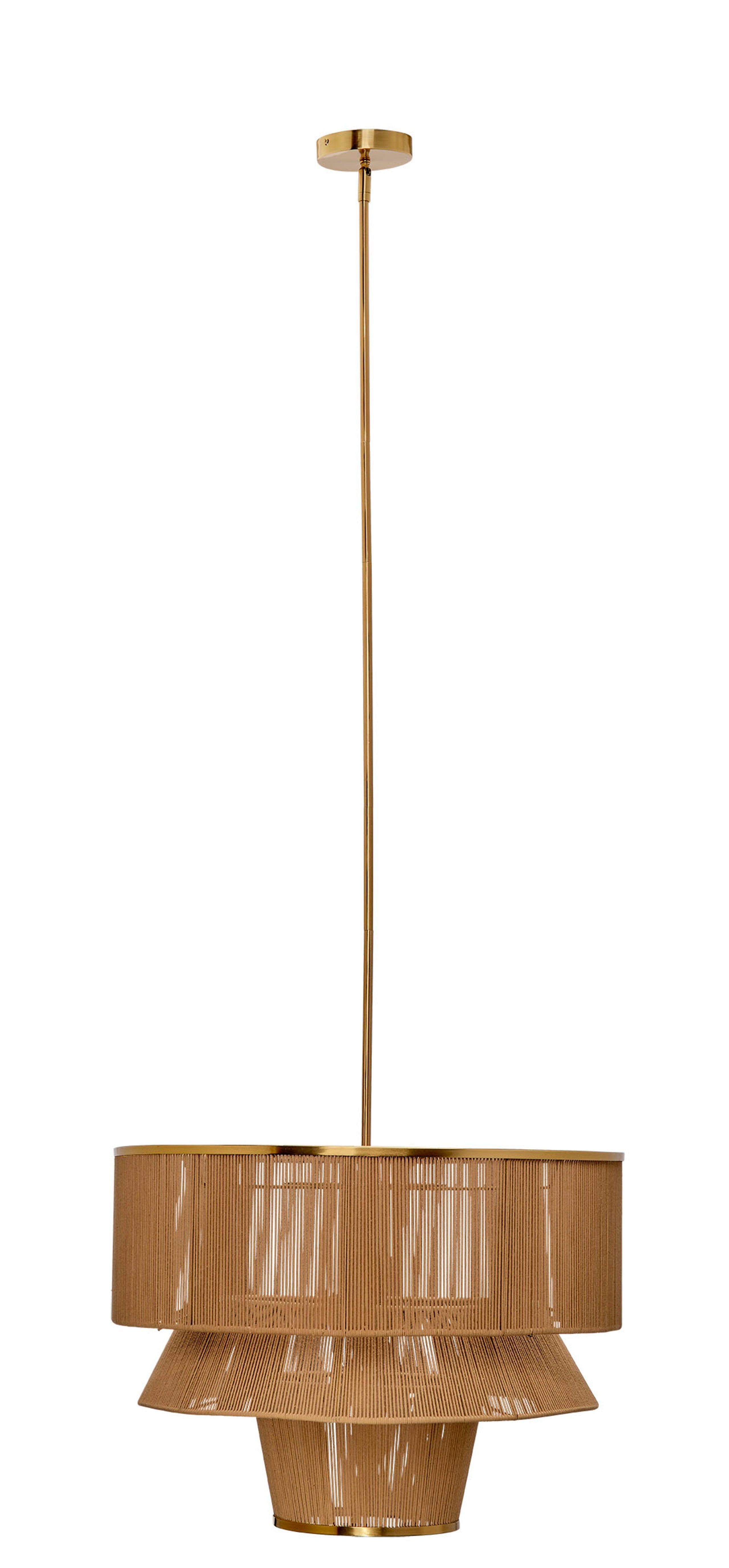 Dimension 1-Light Iron and Cotton Chandelier