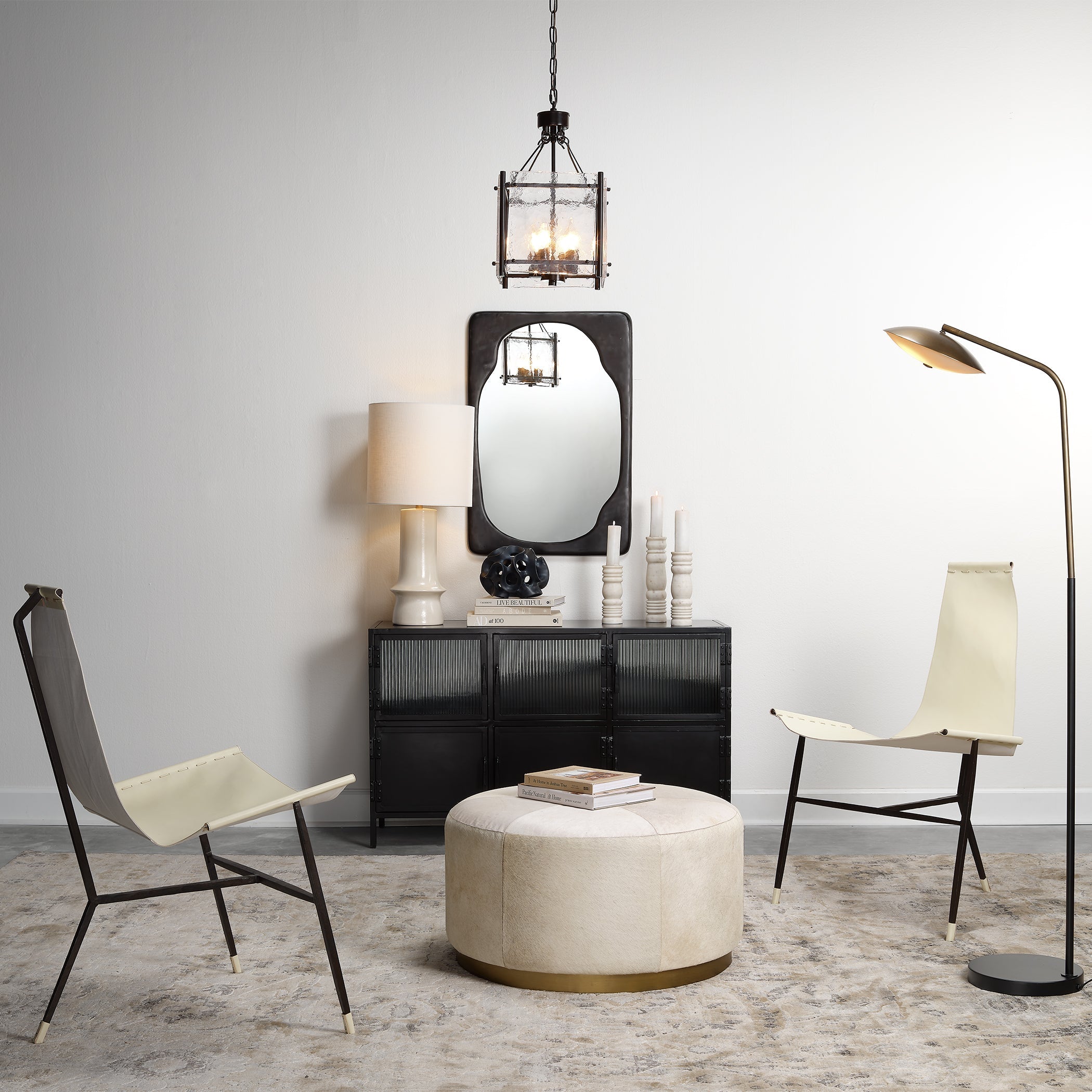 Glenn Small Square Metal 4-Light Chandelier