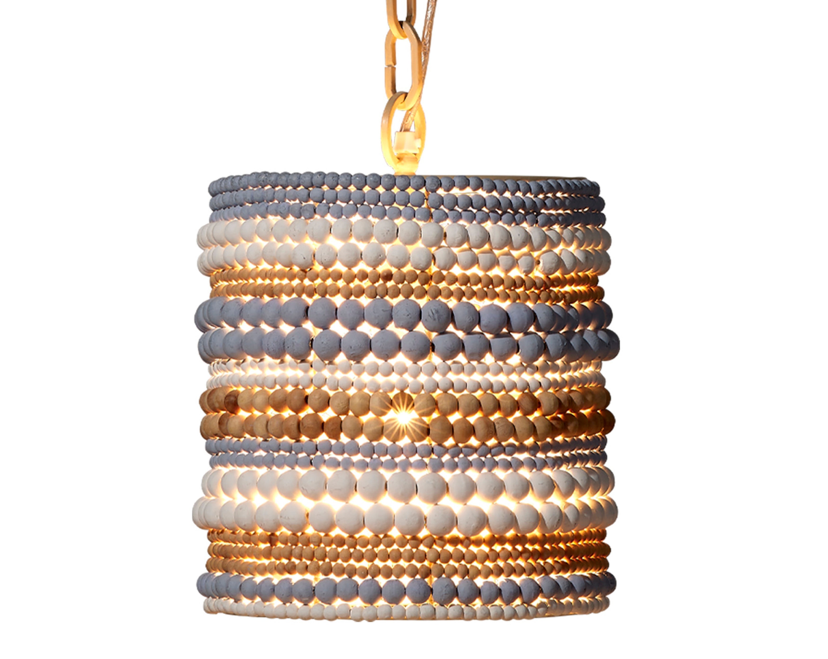 Strand Wood Beaded 1-Light Pendant