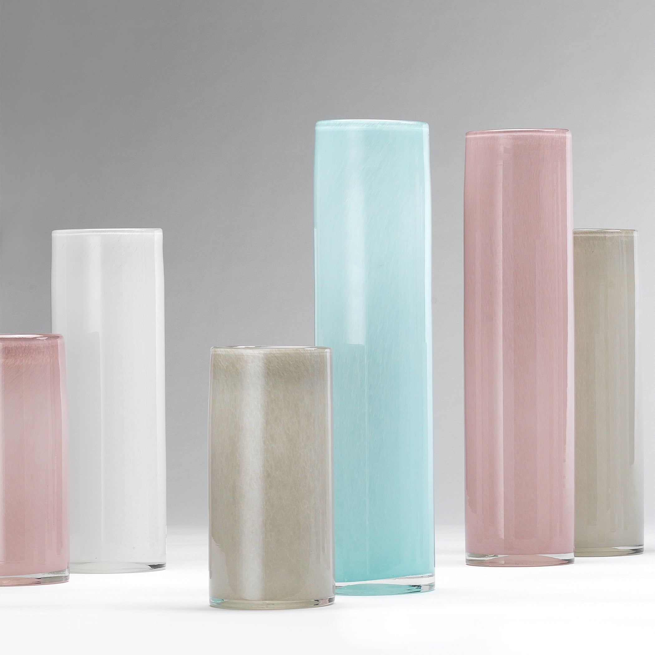 Gwendolyn Hand Blown Vases, Set of 3-Grey-7GWEN-VAG