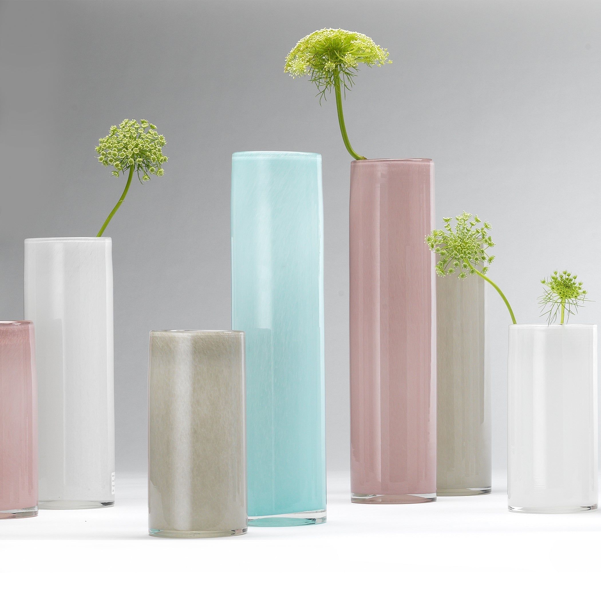 Gwendolyn Hand Blown Vases, Set of 3-Pink-7GWEN-VAP