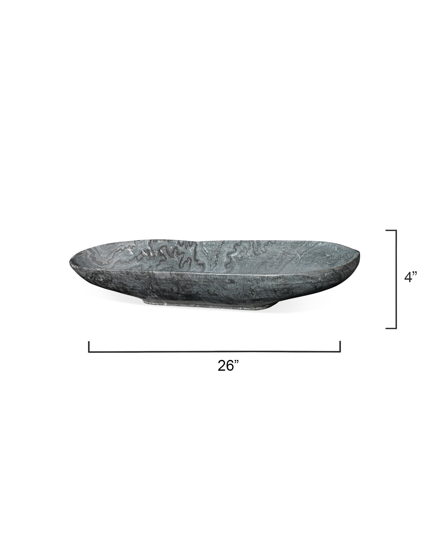 Long Oval Marble Bowl-Grey-7LONG-BOG