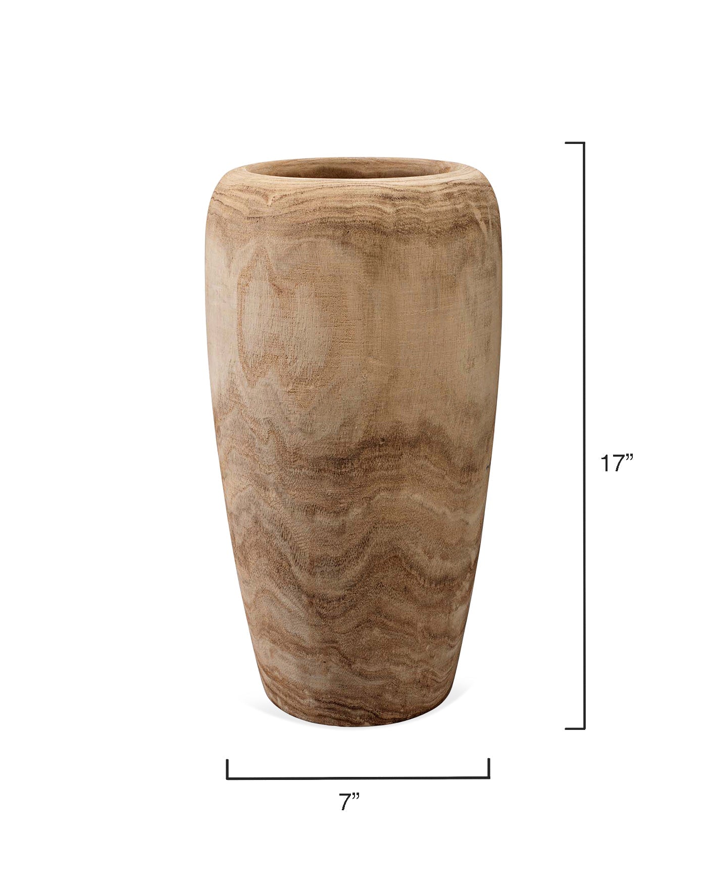 Ojai Wooden Vase-Brown