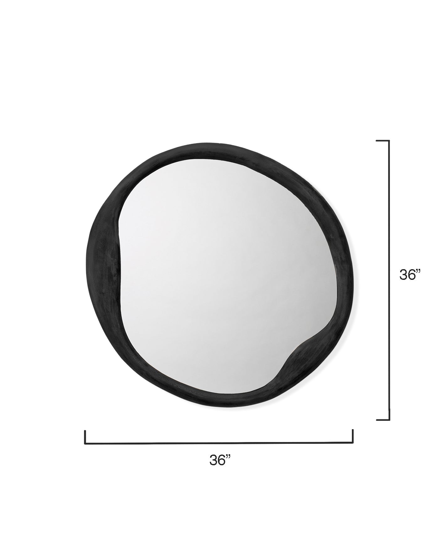 Organic Round Mirror-Antique Grey