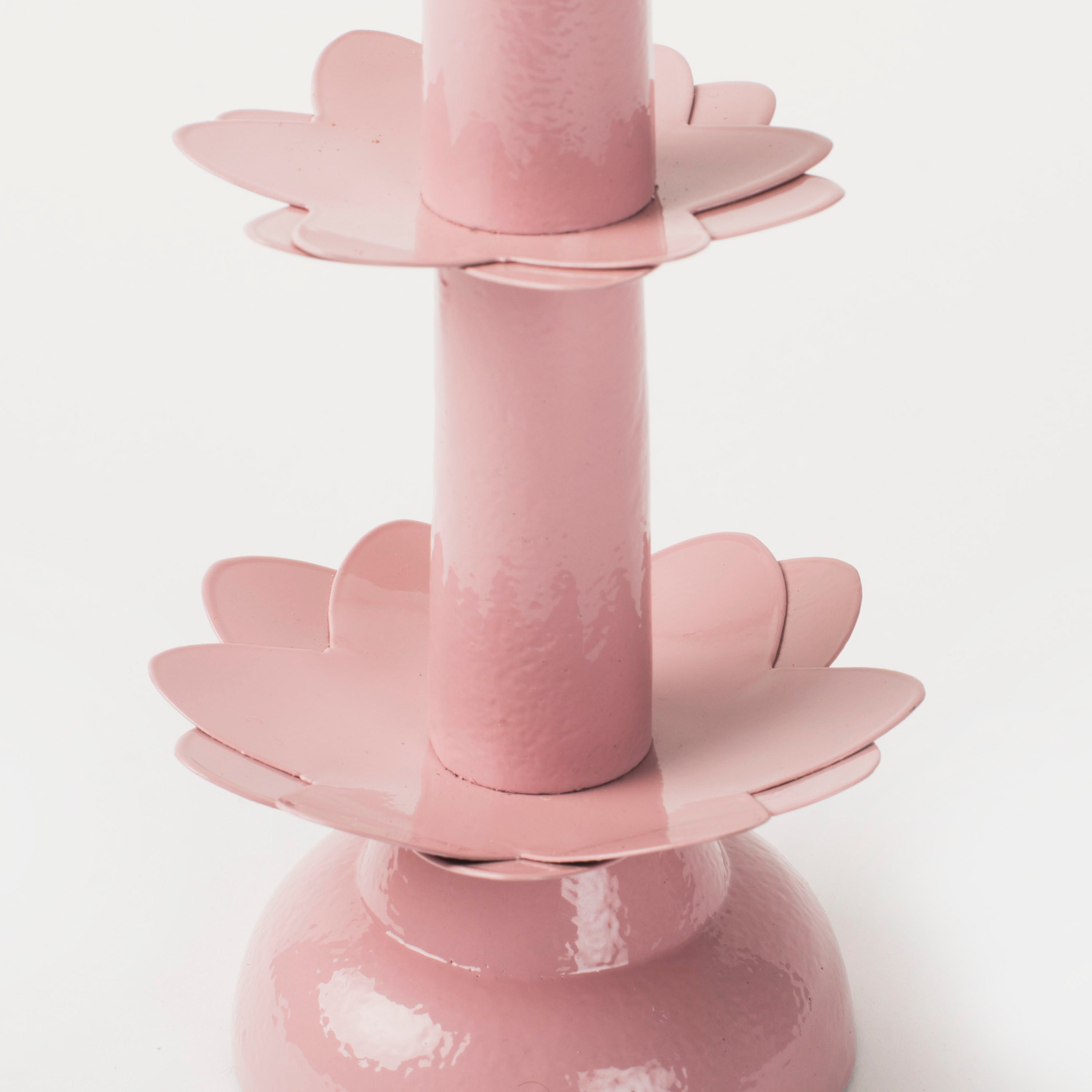Lotus Bloom Tapered Pink Candleholders