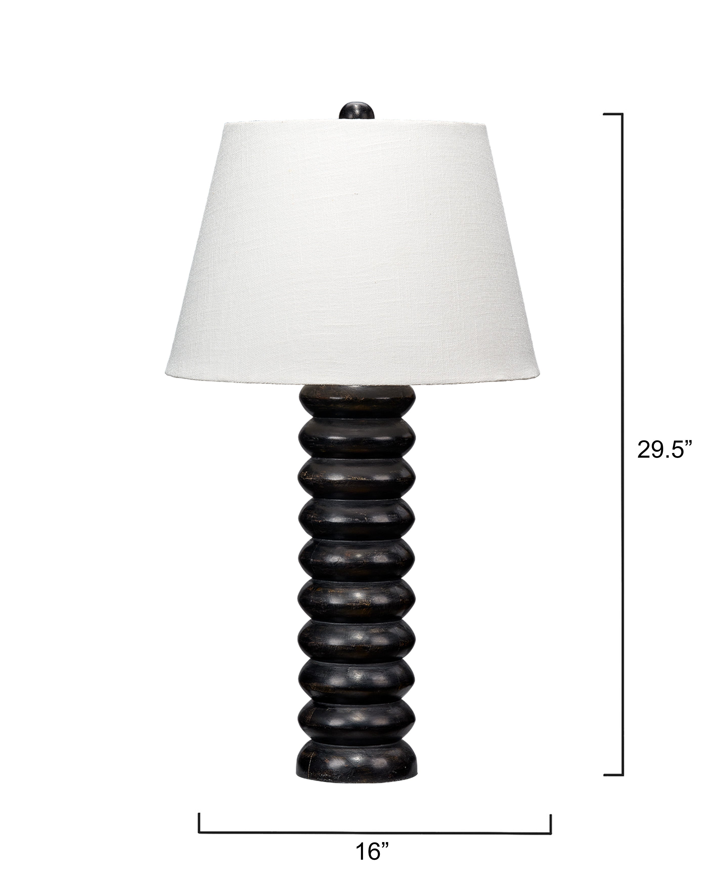 Abacus Mango Wood Table Lamp with Linen Shade