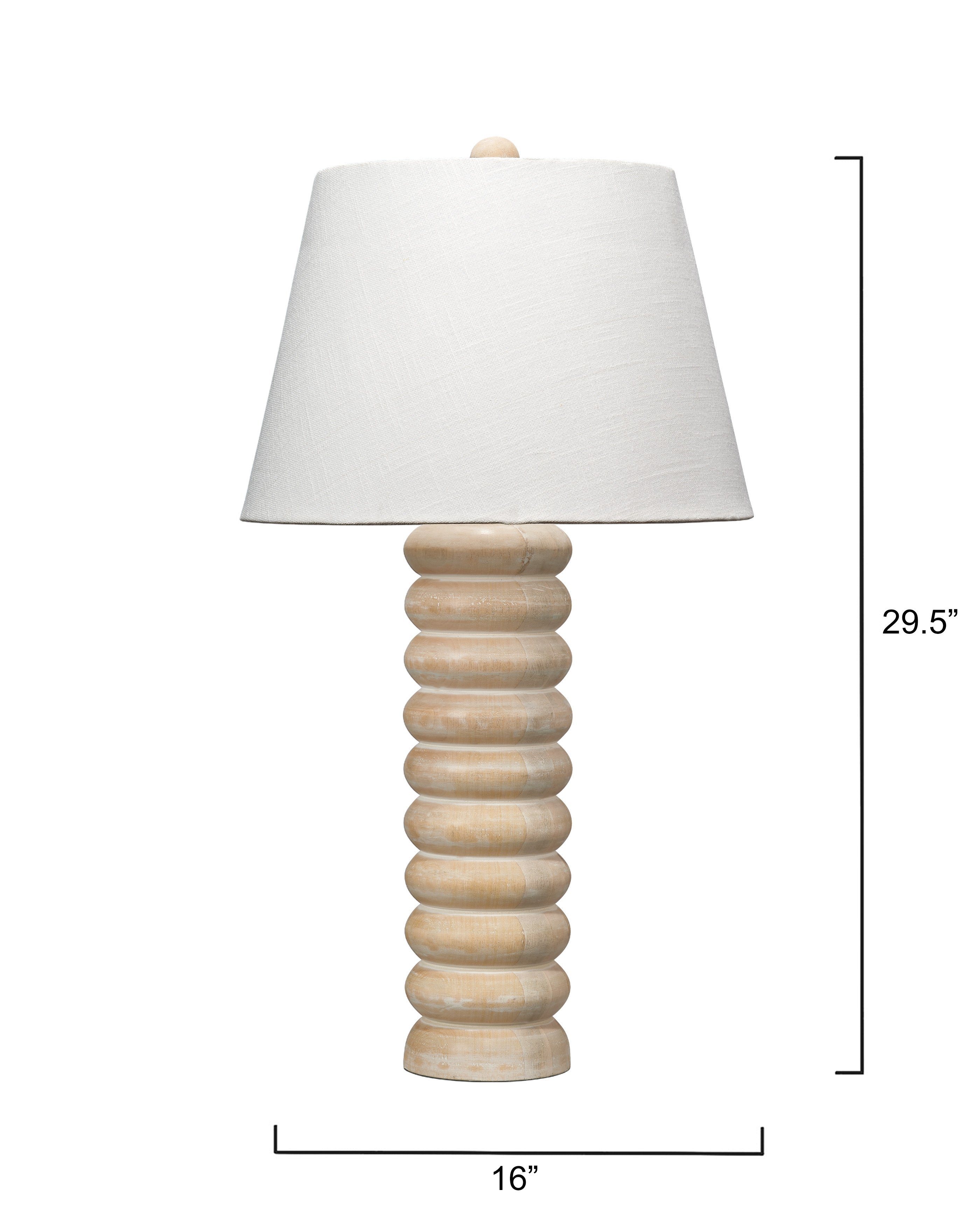 Abacus Mango Wood Table Lamp with Linen Shade
