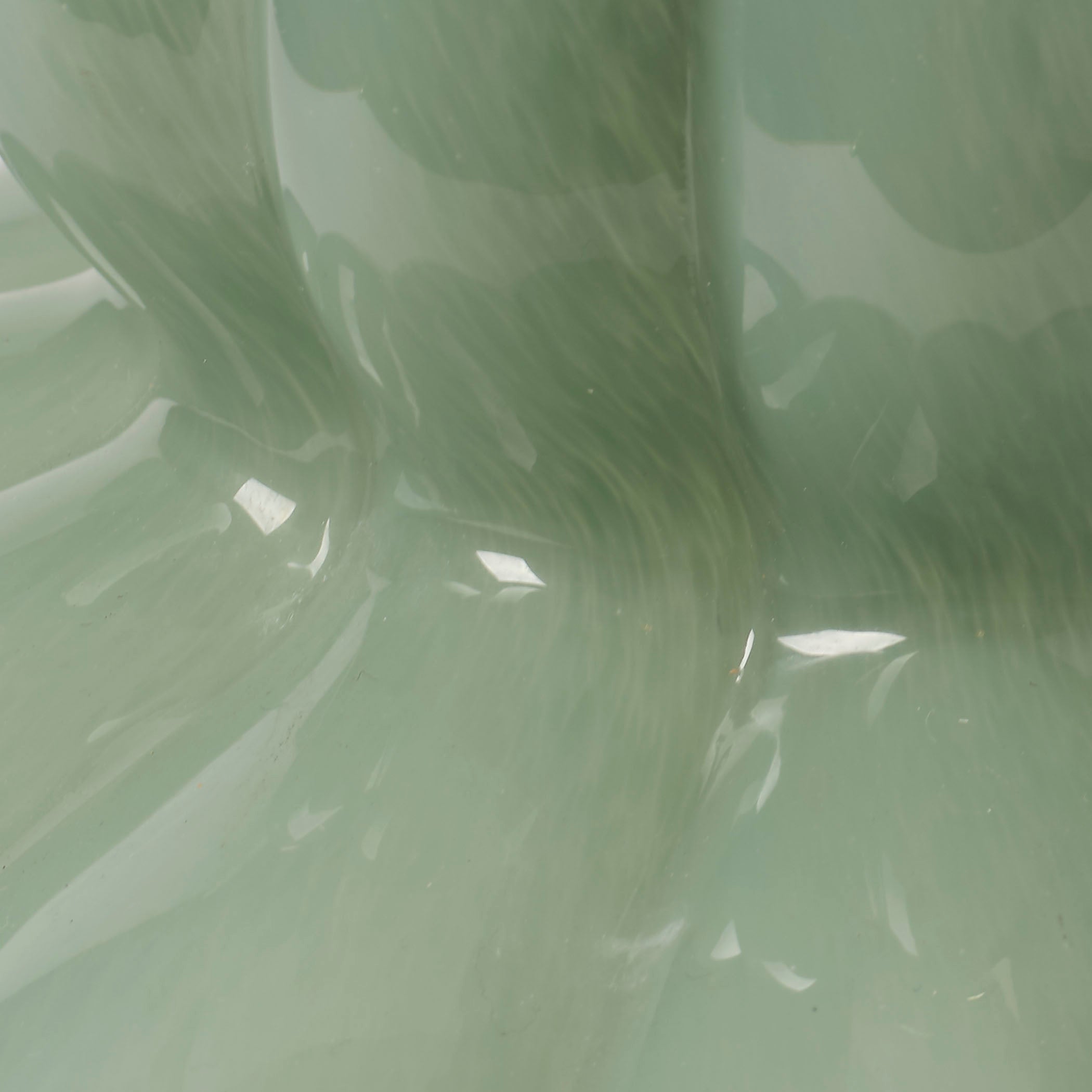 Agnes Blown Glass Table Lamp with Linen Shade, Celadon